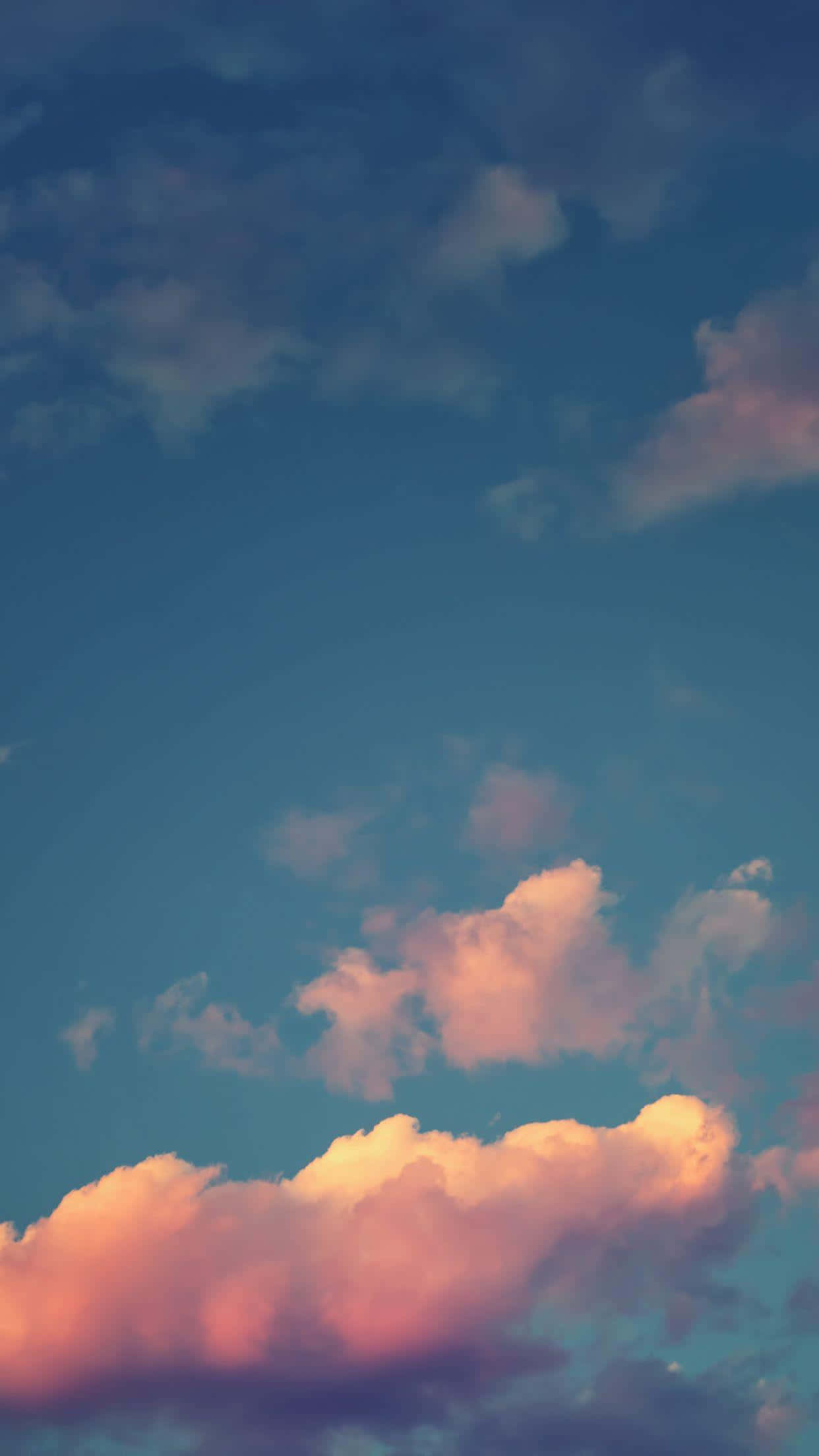 iPhone 6s, pink clouds, deep blue twilight sky, Full HD Phone Wallpaper