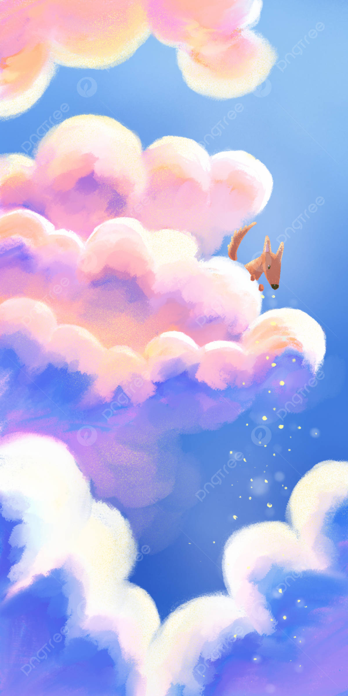 Clouds Phone, pastel pink, purple clouds, Full HD Phone Wallpaper