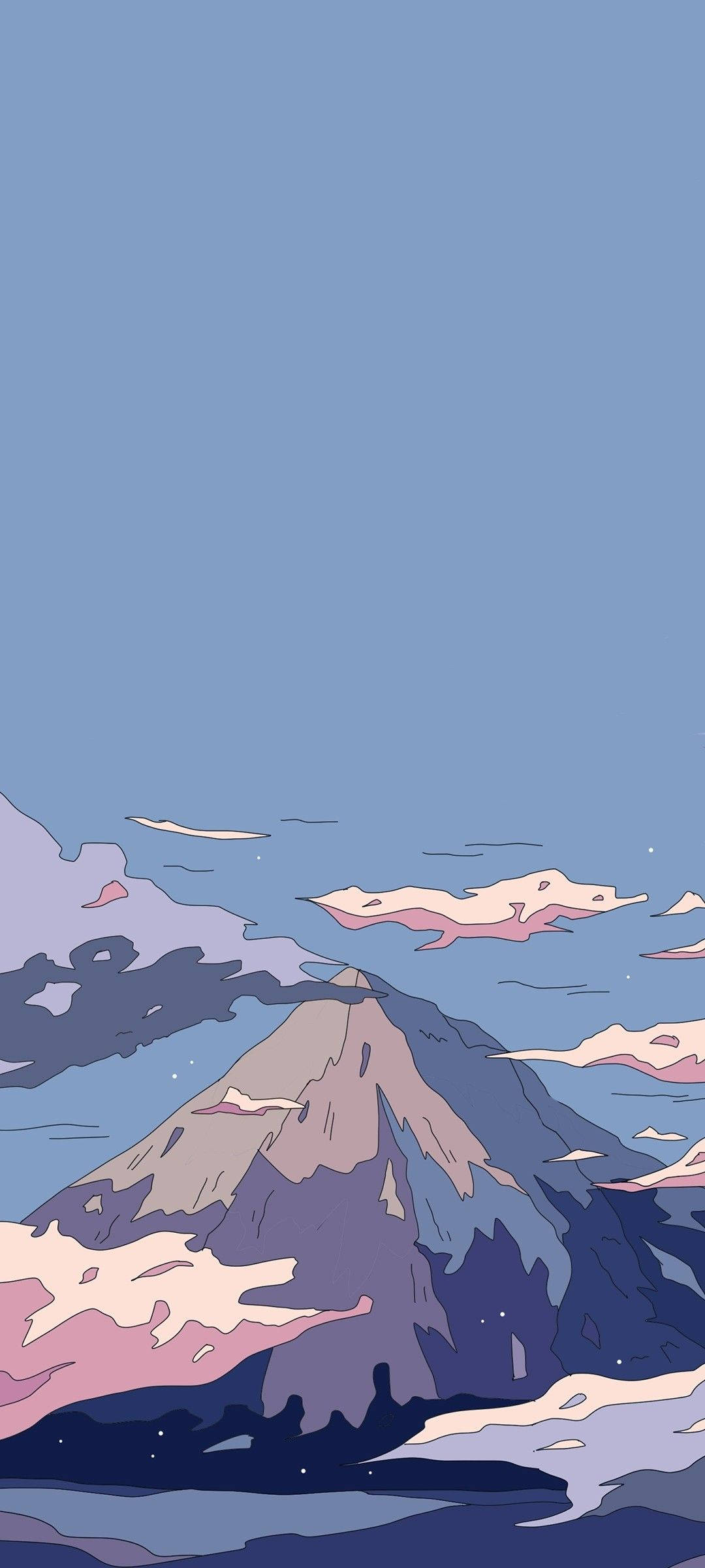 Mountain Clouds Phone, pastel clouds, serene blue sky, Full HD Phone Wallpaper