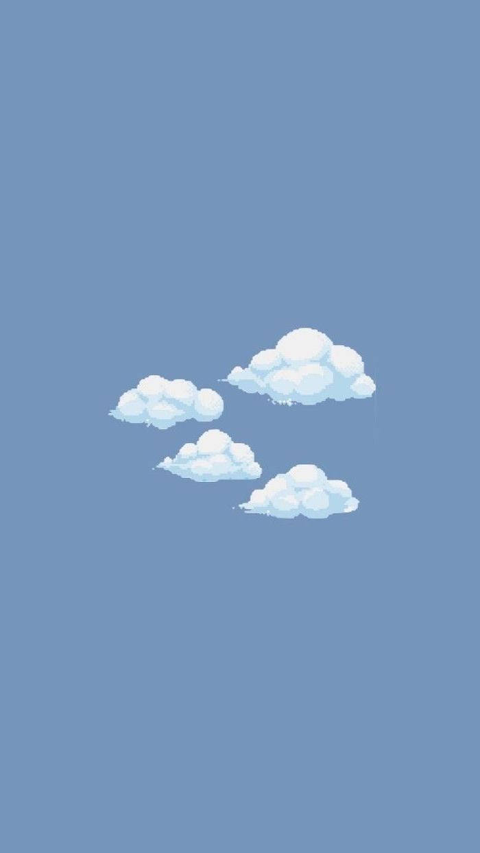 cute blue clouds phone, soft pixelated clouds, calm blue sky, SD Phone Wallpaper