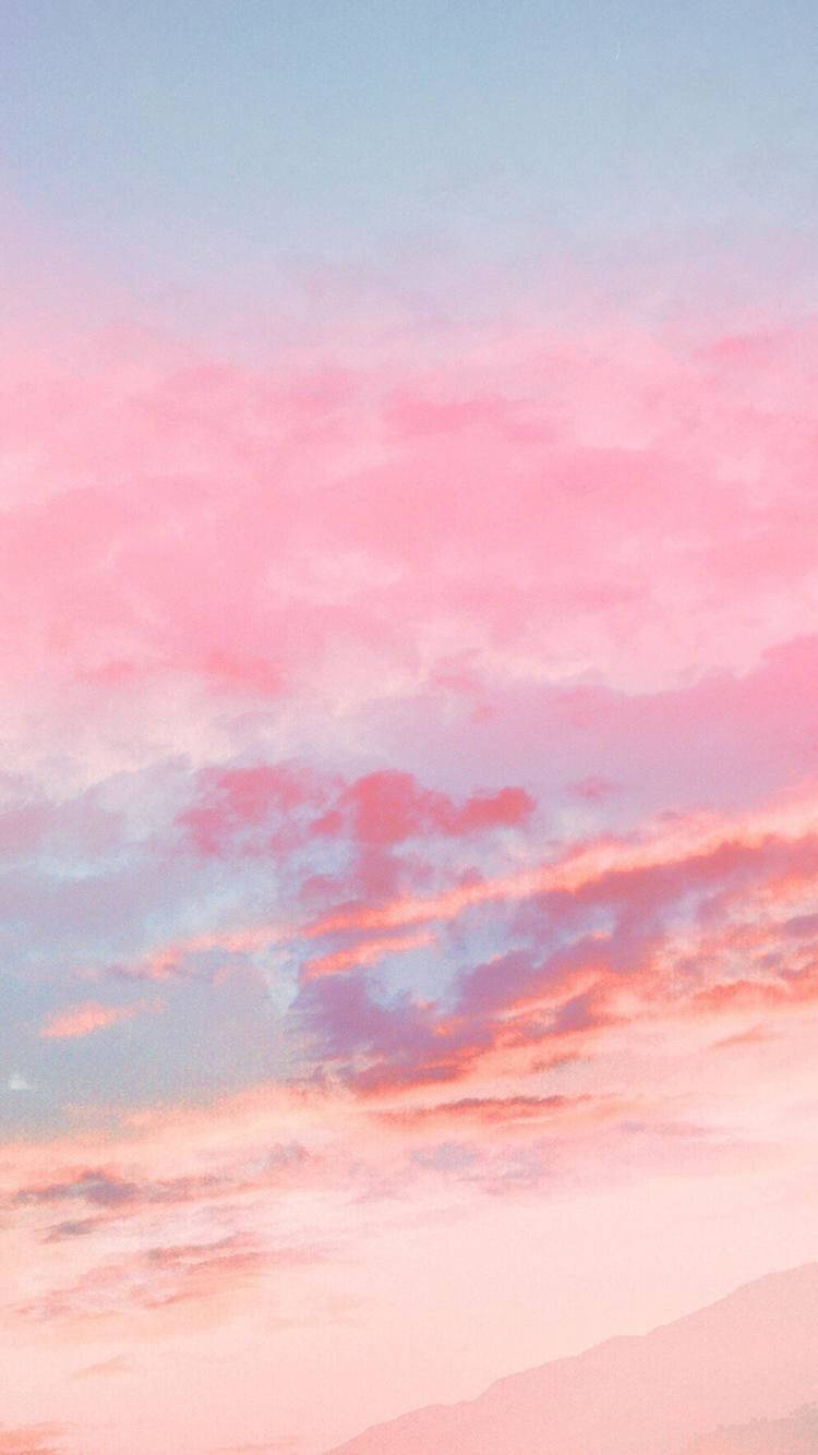 Pink Clouds Pretty Phone, soft pink, blue clouds, HD Phone Wallpaper