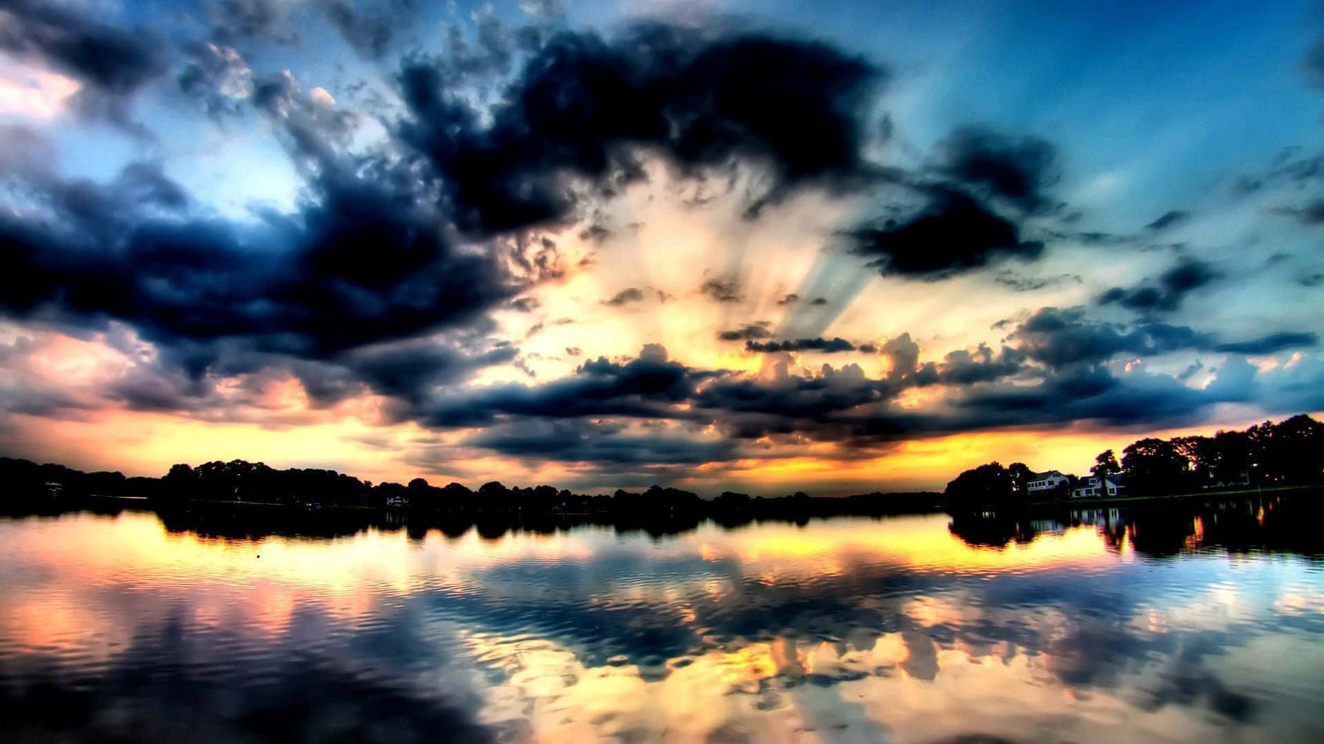 Cool Nature, Dark Clouds, Sunset, Full HD Desktop Wallpaper