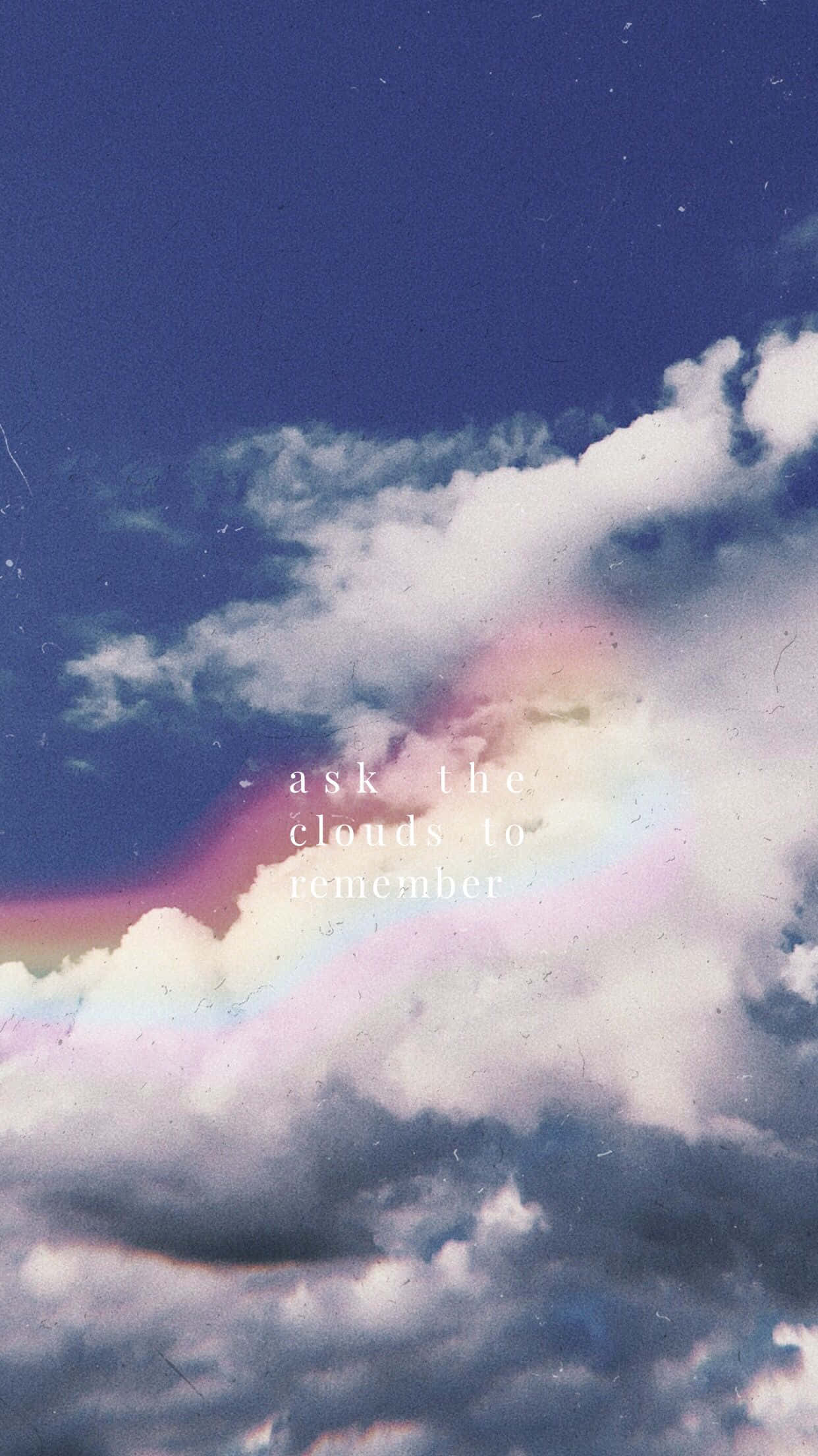 dreamy sky, soft clouds, faint rainbow, Full HD Phone Wallpaper