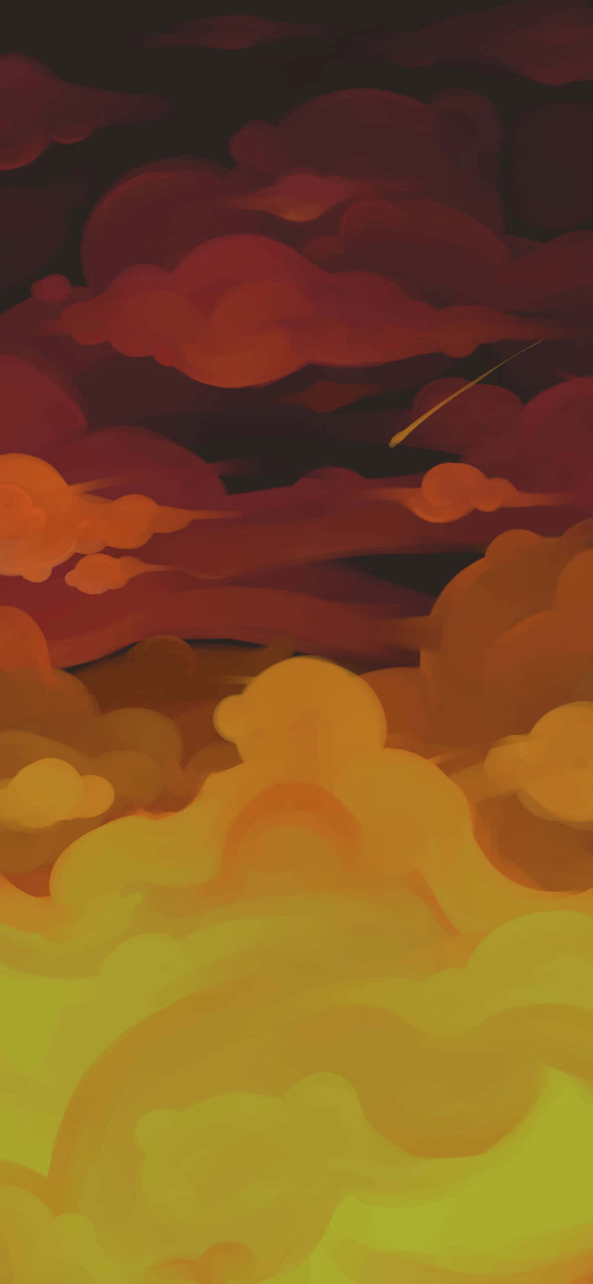 shooting star, fiery orange yellow, deep red, 2K Phone Wallpaper