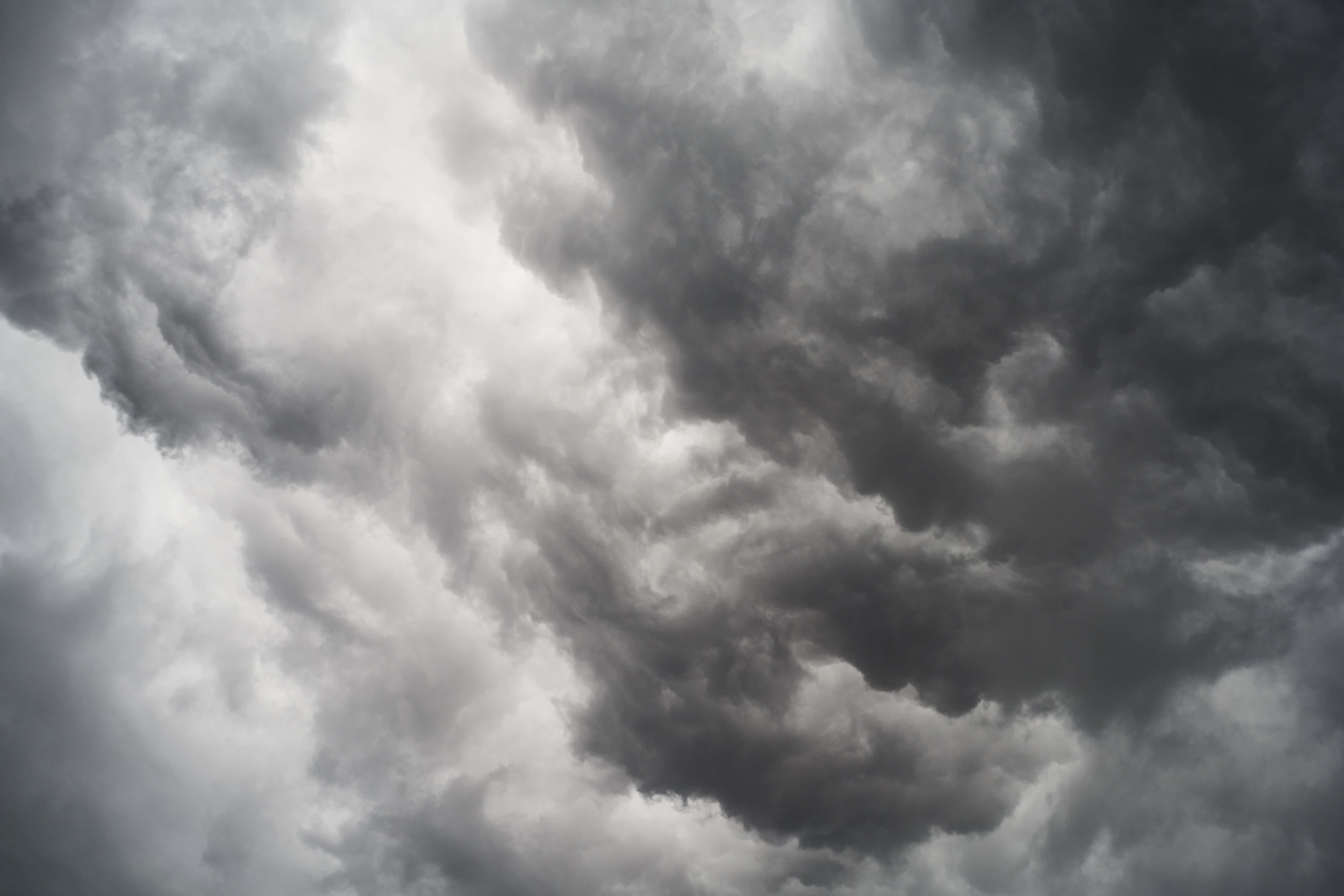 storm clouds, deep grays, whites, 5K Desktop Wallpaper