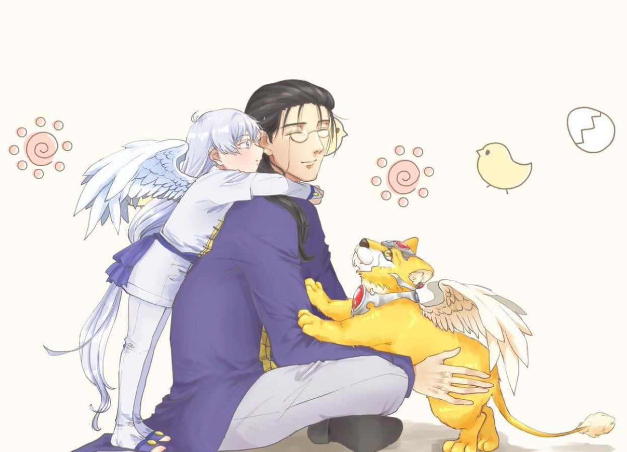 Clow Reed, purple coat, silver-haired angelic child, SD Desktop Wallpaper