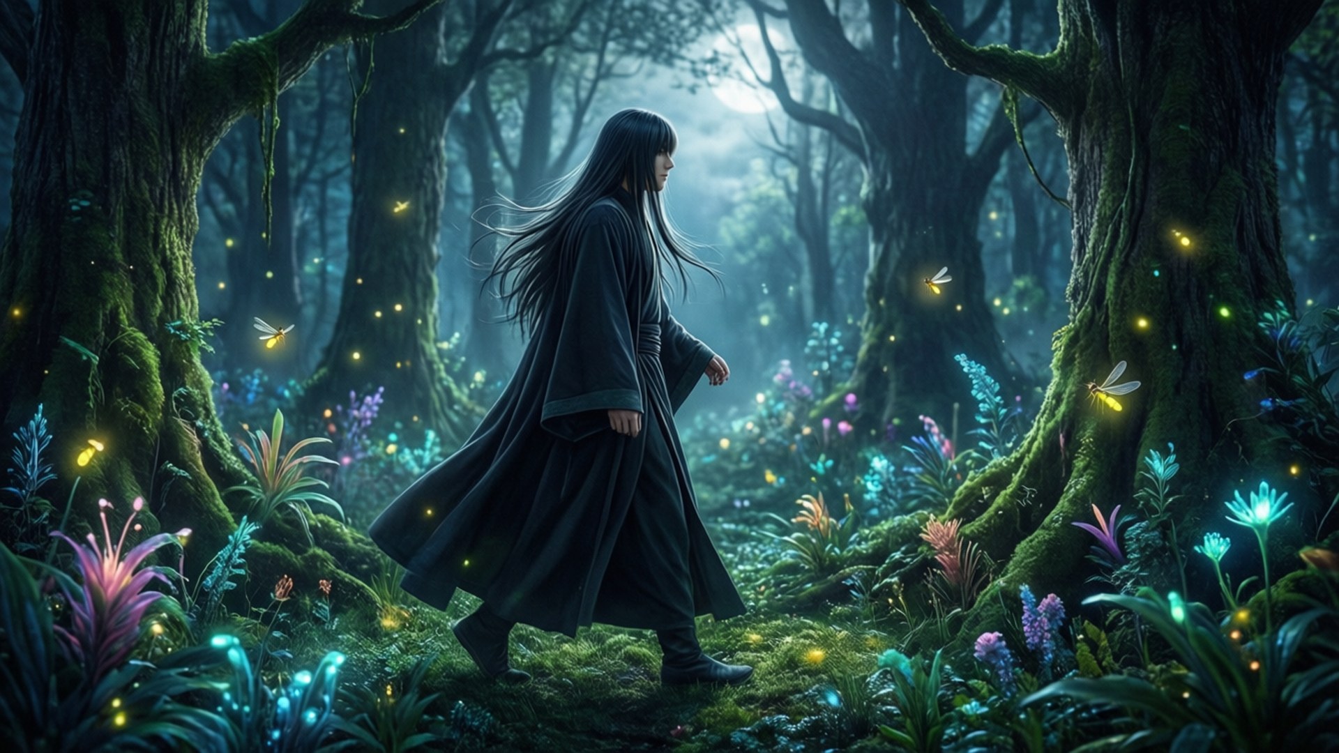 Clow Reed, enchanted forest, glowing, Full HD Desktop Wallpaper