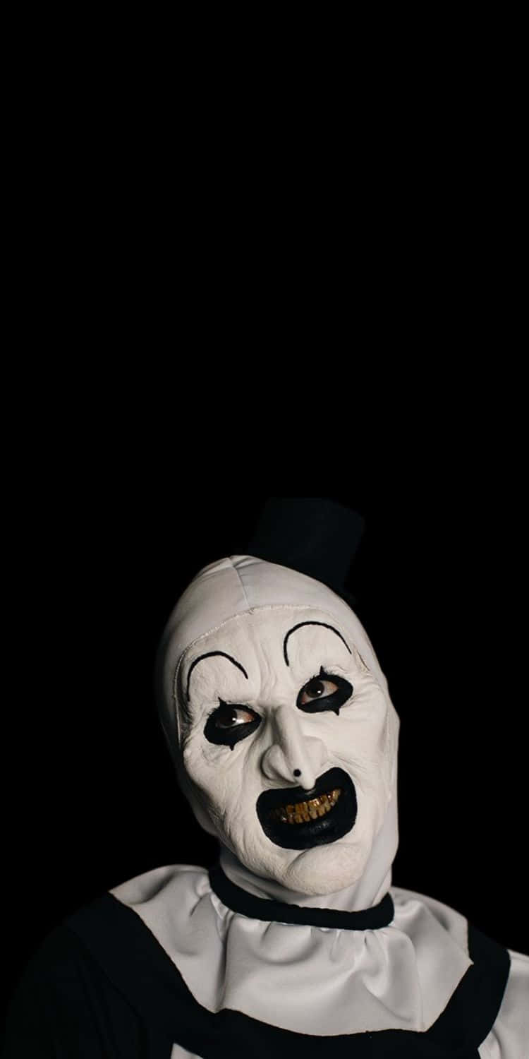 creepy clown portrait, white painted face, black eyes, HD Phone Wallpaper