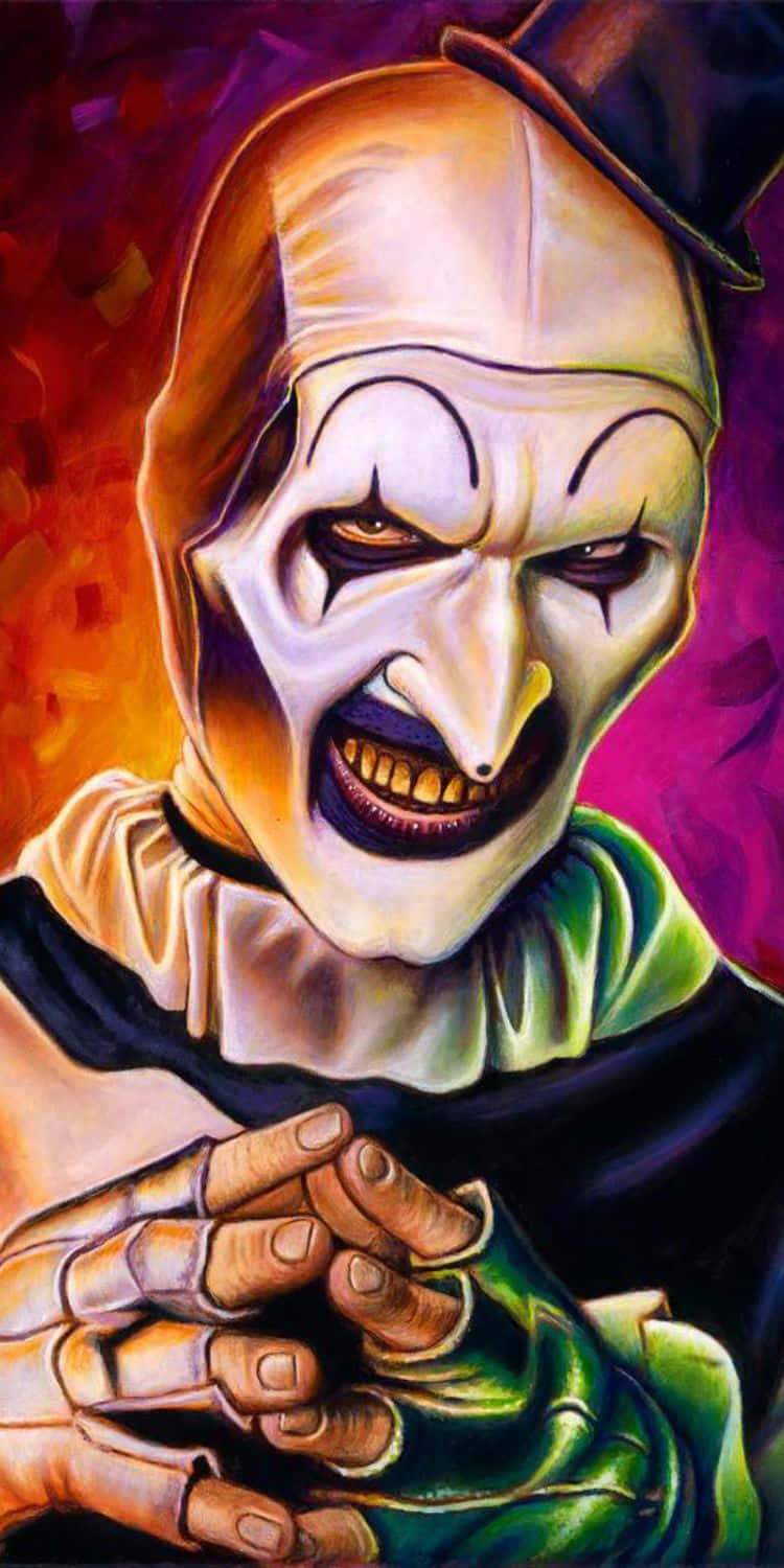 Art The Clown, grotesque painted face, sharp teeth, HD Phone Wallpaper