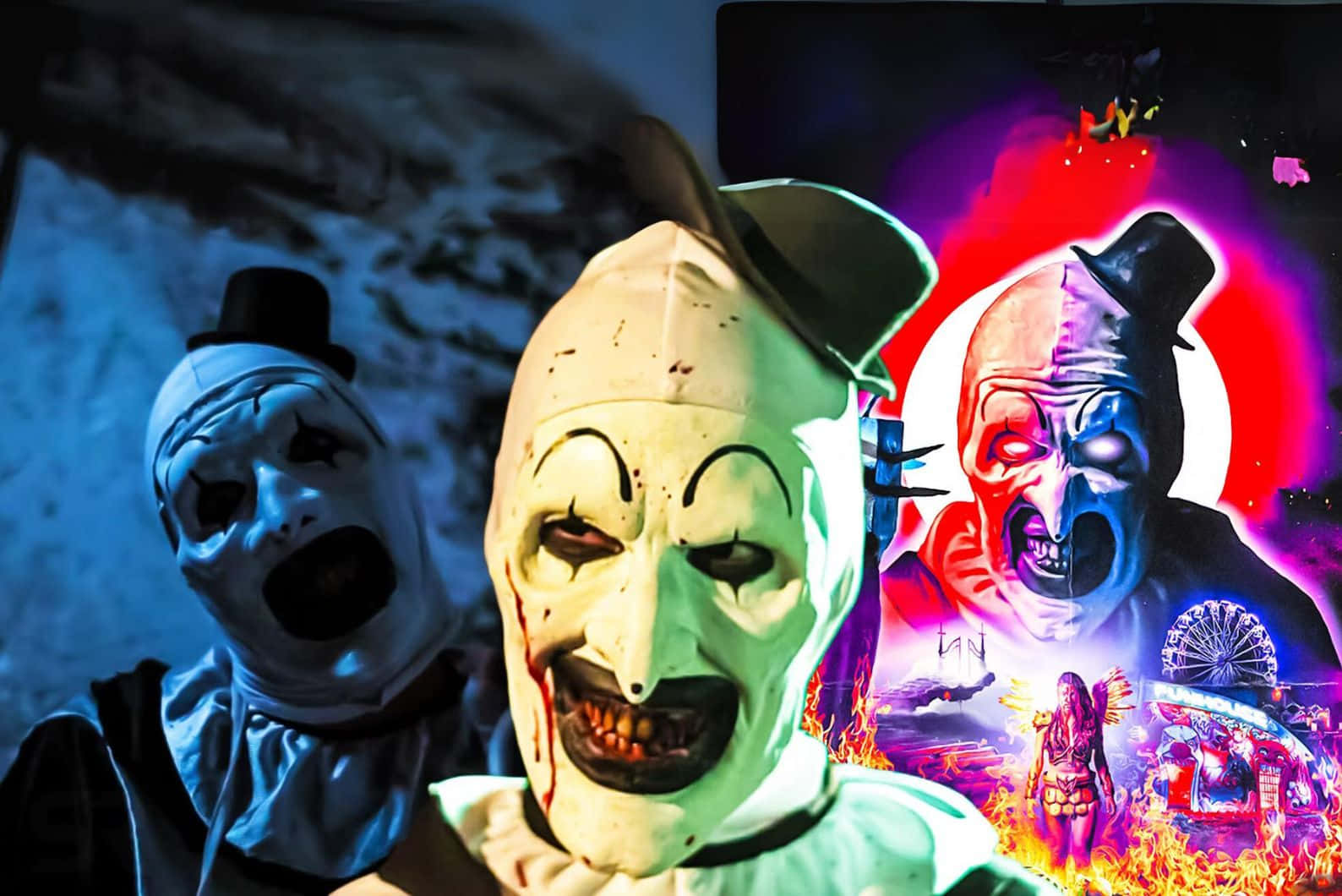 Art The Clown, bloodied masks, top hats, HD Desktop Wallpaper