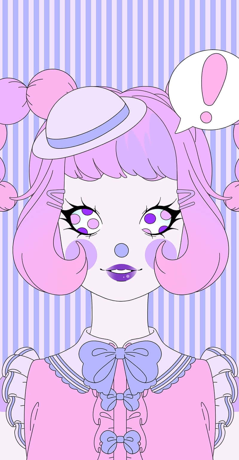 pastel clown girl, pink hair, purple eyes, HD Phone Wallpaper