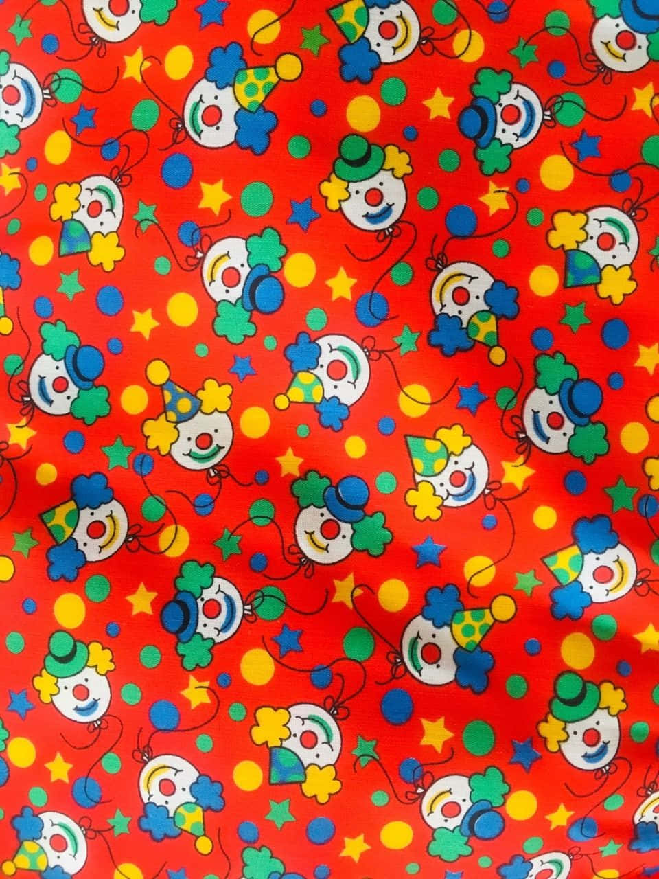 colorful clown pattern fabric, smiling clowns, balloons, HD Phone Wallpaper