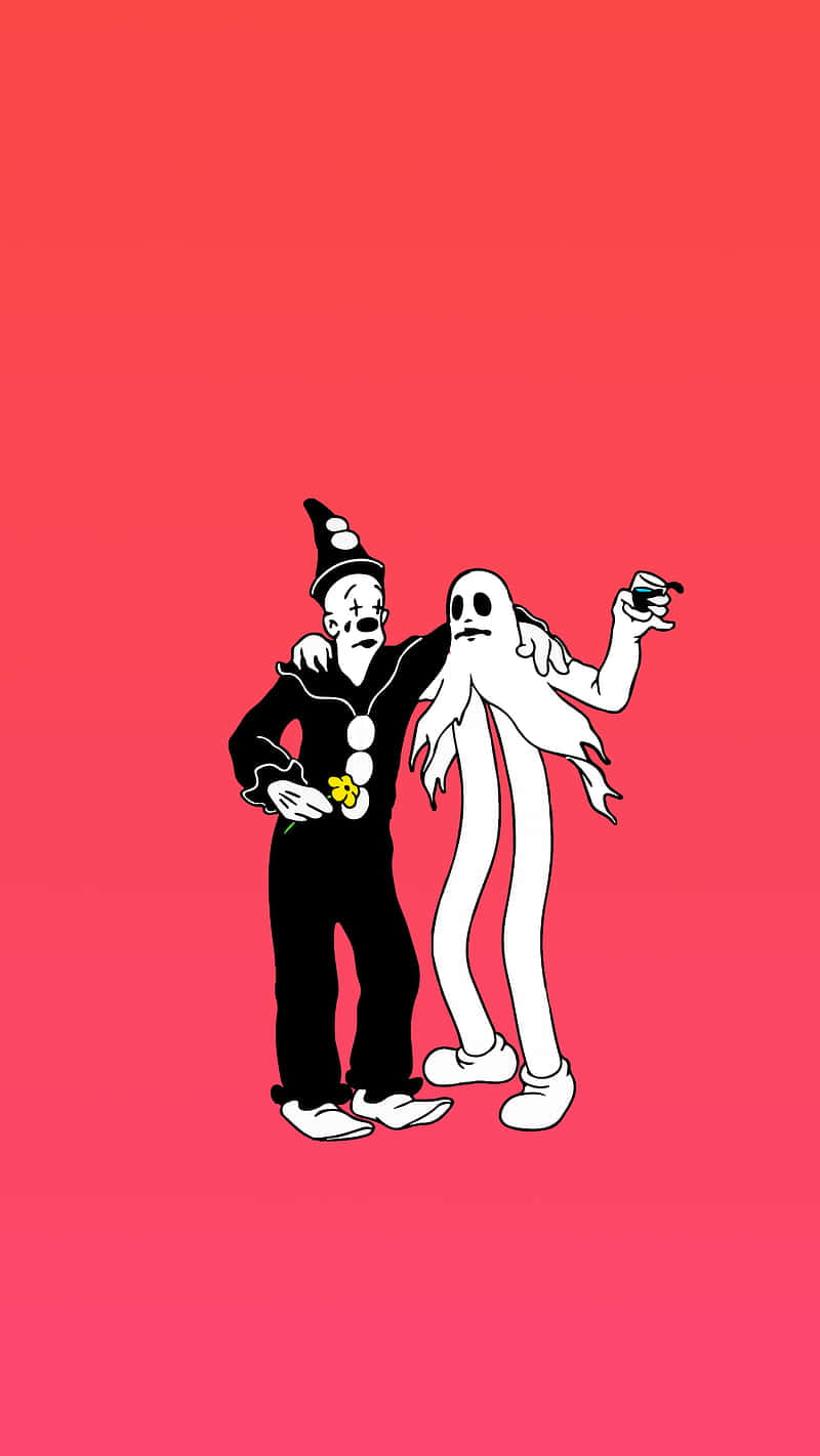 clown, ghost, black and white, HD Phone Wallpaper