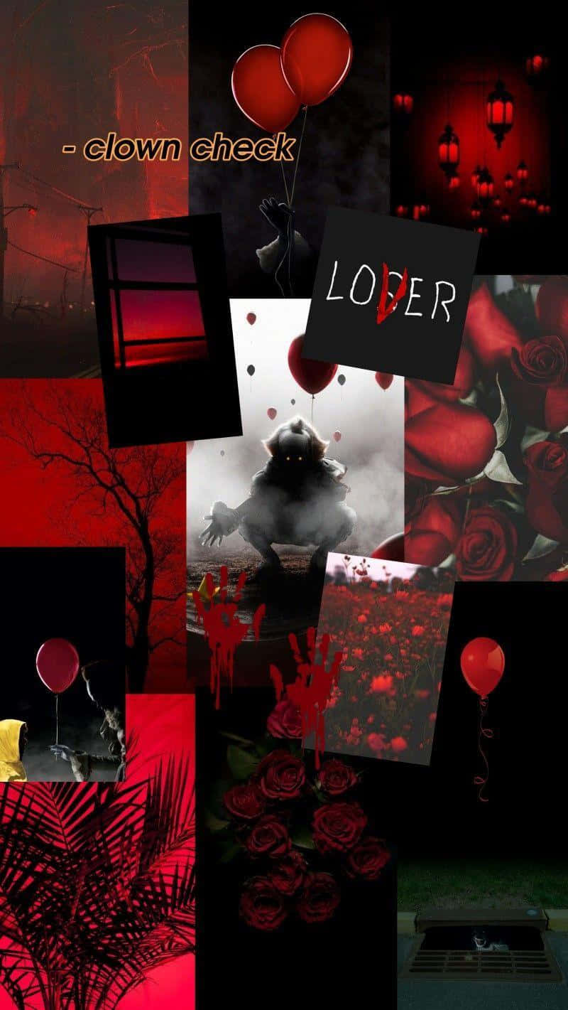 Dark Clown Aesthetic, clown silhouette, dark red, HD Phone Wallpaper