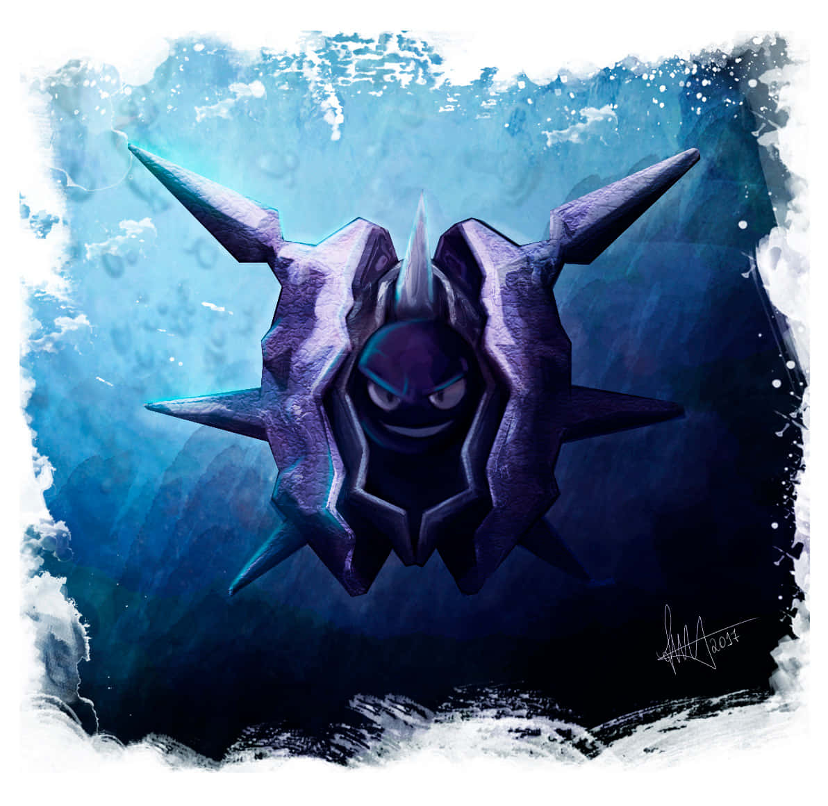 Cloyster, purple, sharp spikes, SD Desktop Wallpaper