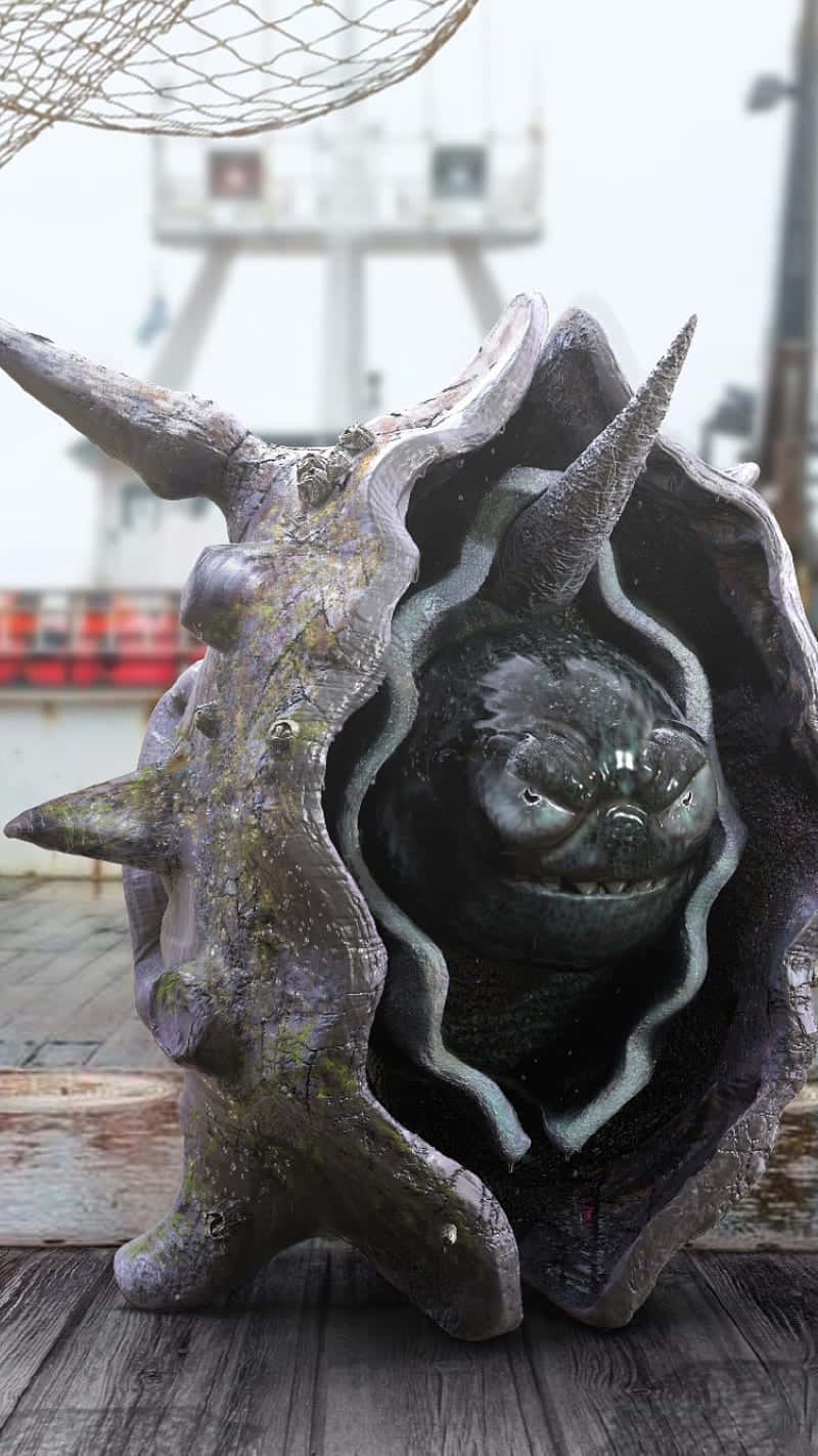 Cloyster, giant weathered shell, wooden dock, HD Phone Wallpaper