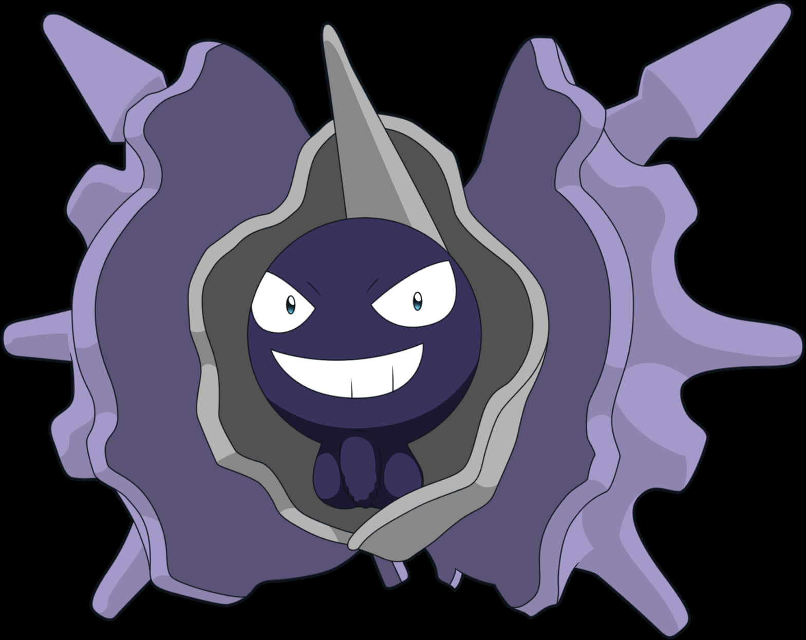 Cloyster, purple, wide grin, HD Desktop Wallpaper