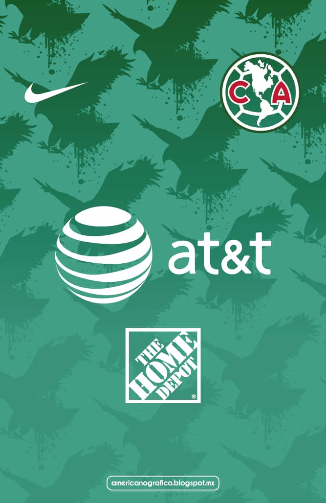 Club America, Green wallpaper, splattered eagle silhouettes, SD Phone Wallpaper