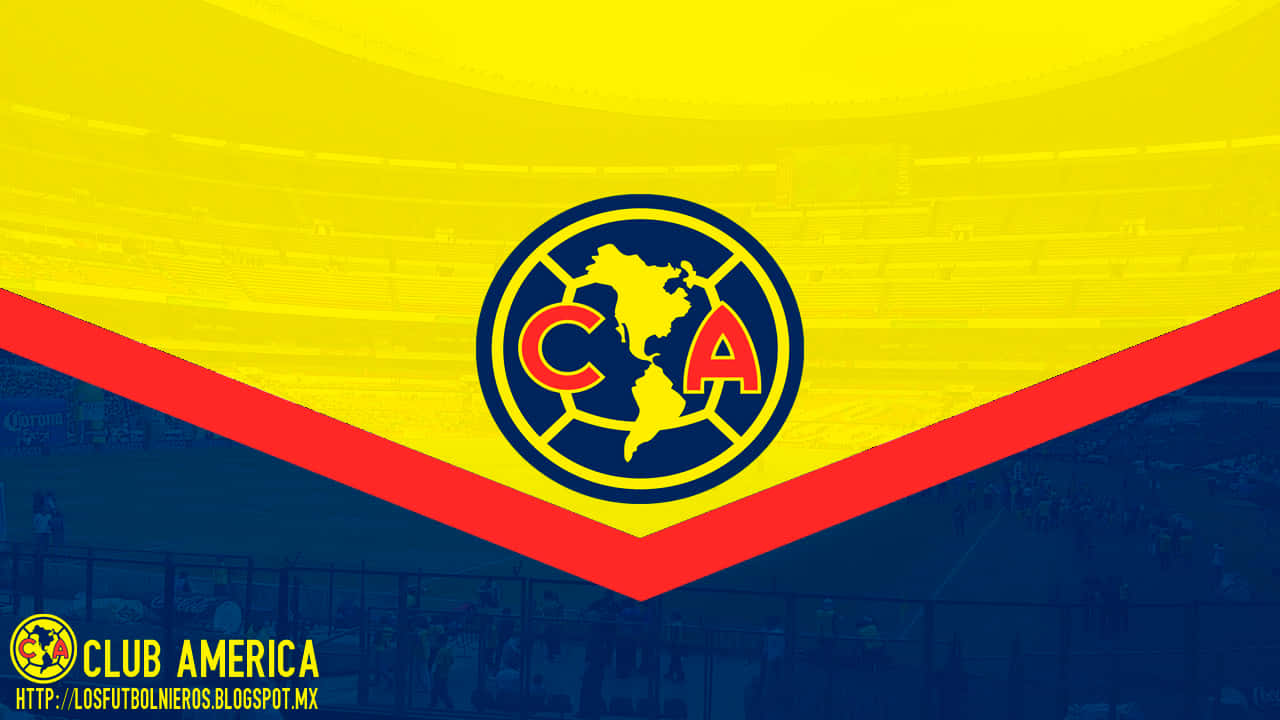 Club America, crest, soccer field, HD Desktop Wallpaper