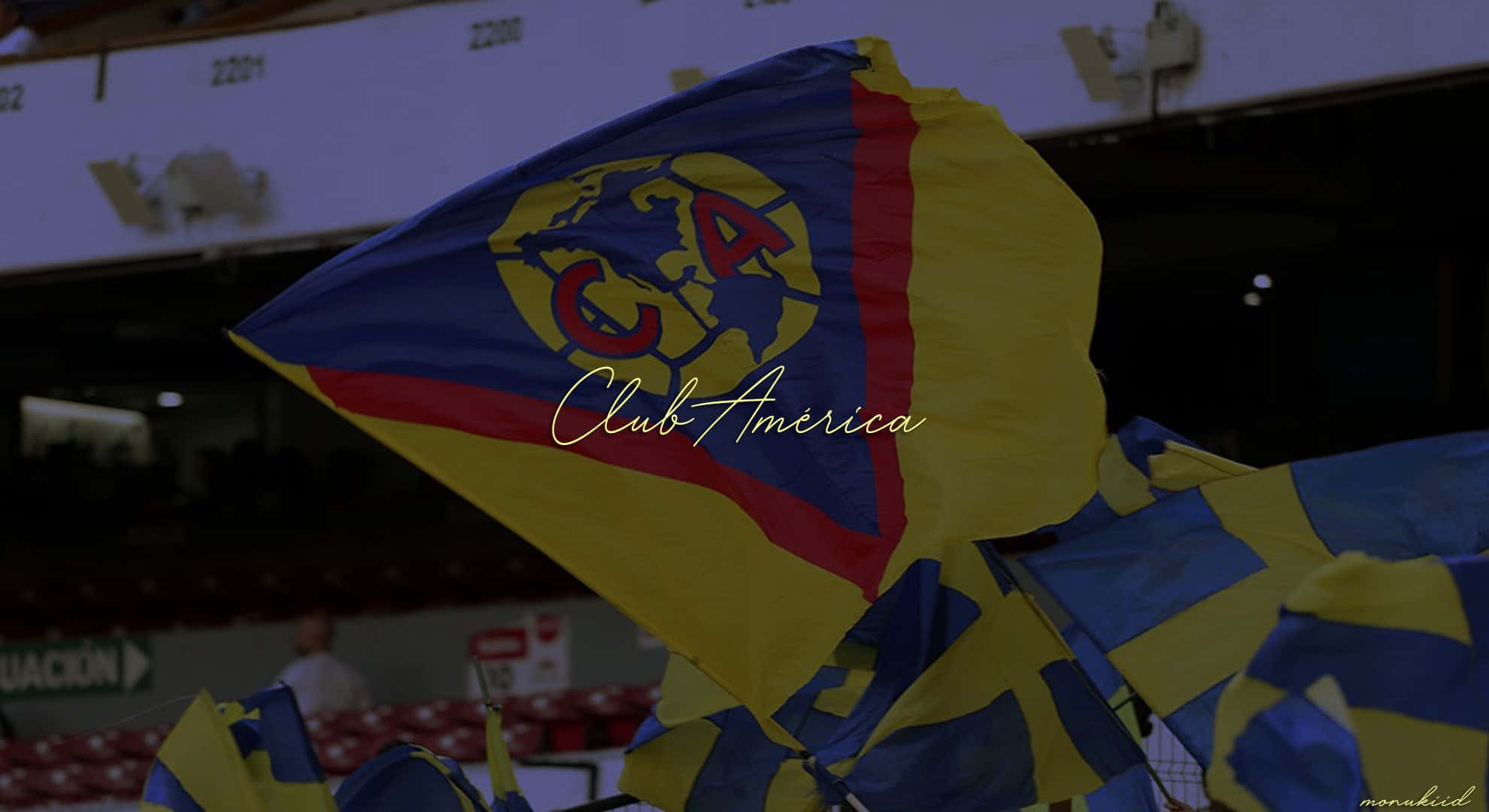 Club America, vibrant blue, yellow, Full HD Desktop Wallpaper