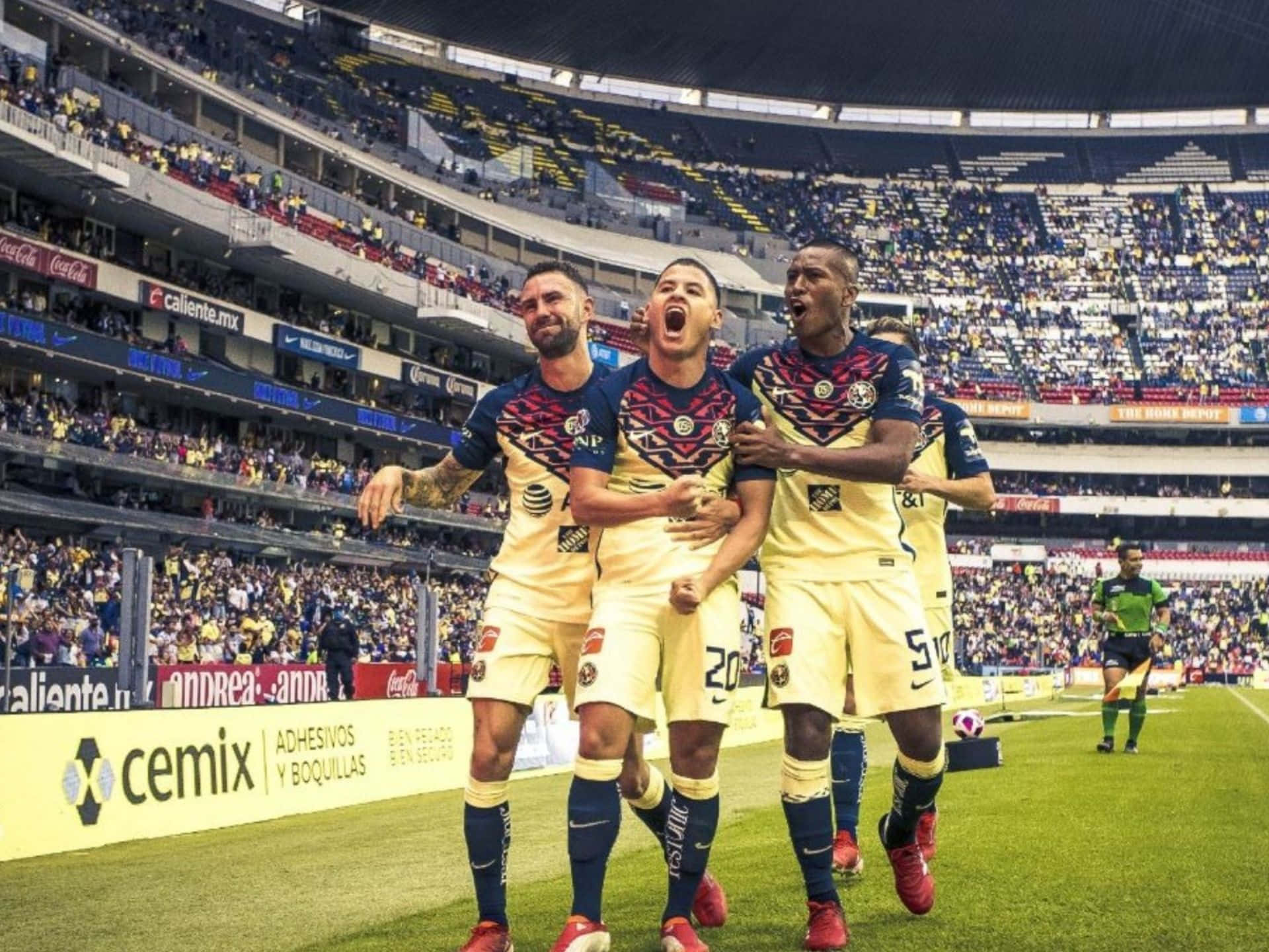 Club America, 1920 x 1440, yellow jerseys, Full HD Desktop Wallpaper