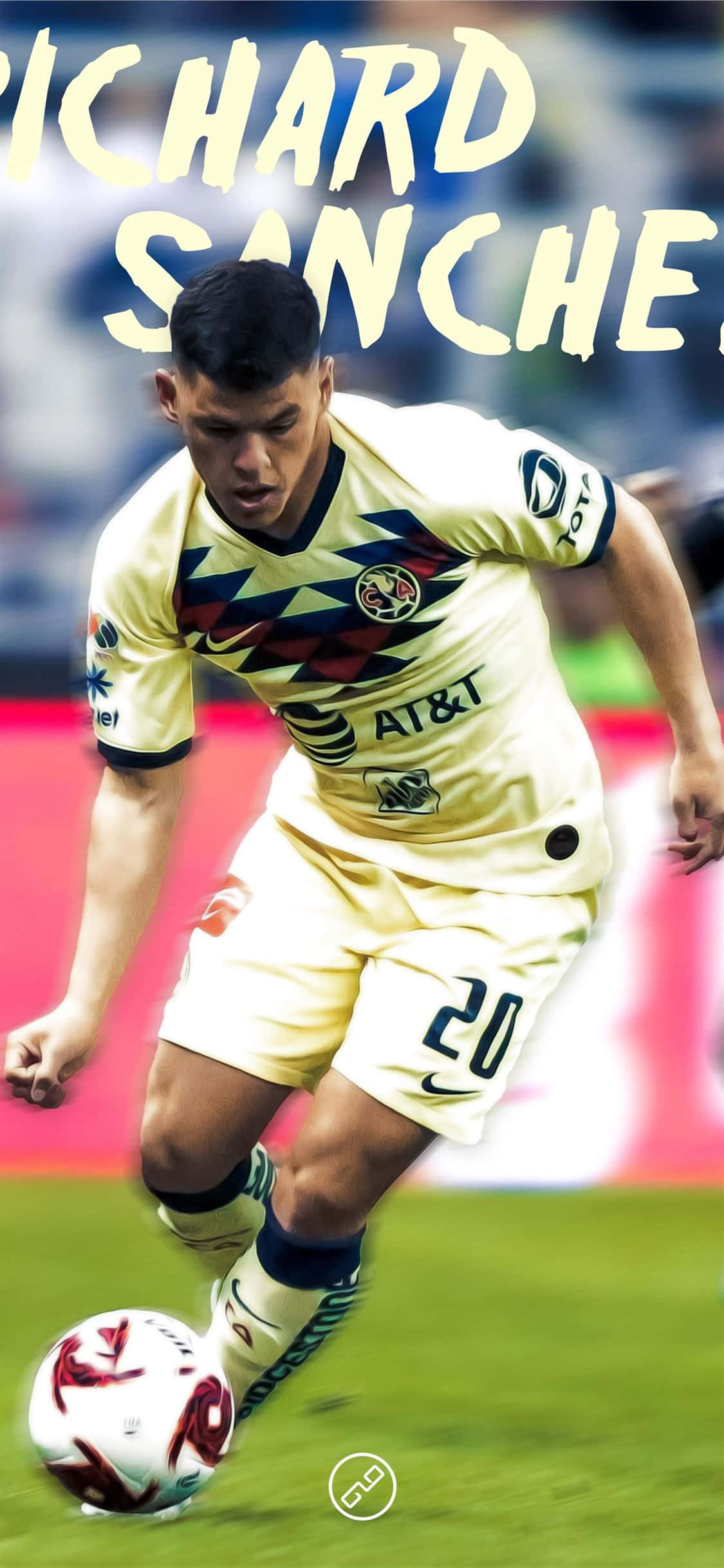 Club America, yellow jersey, vibrant green field, Full HD Phone Wallpaper