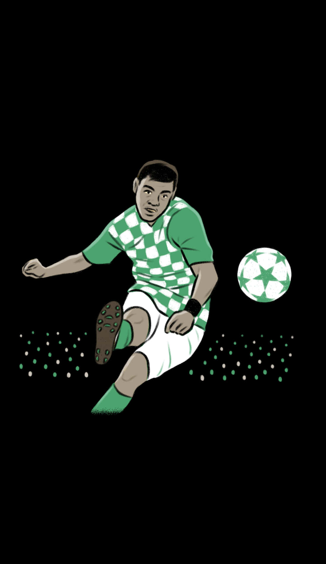 Club America, green and white checkered kit, star-patterned ball, HD Phone Wallpaper