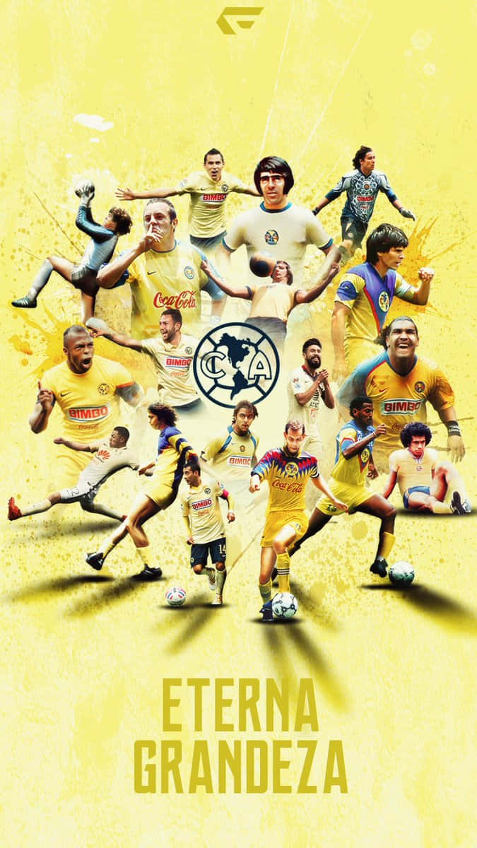 Club America, yellow jerseys, vibrant yellow textured background, SD Phone Wallpaper