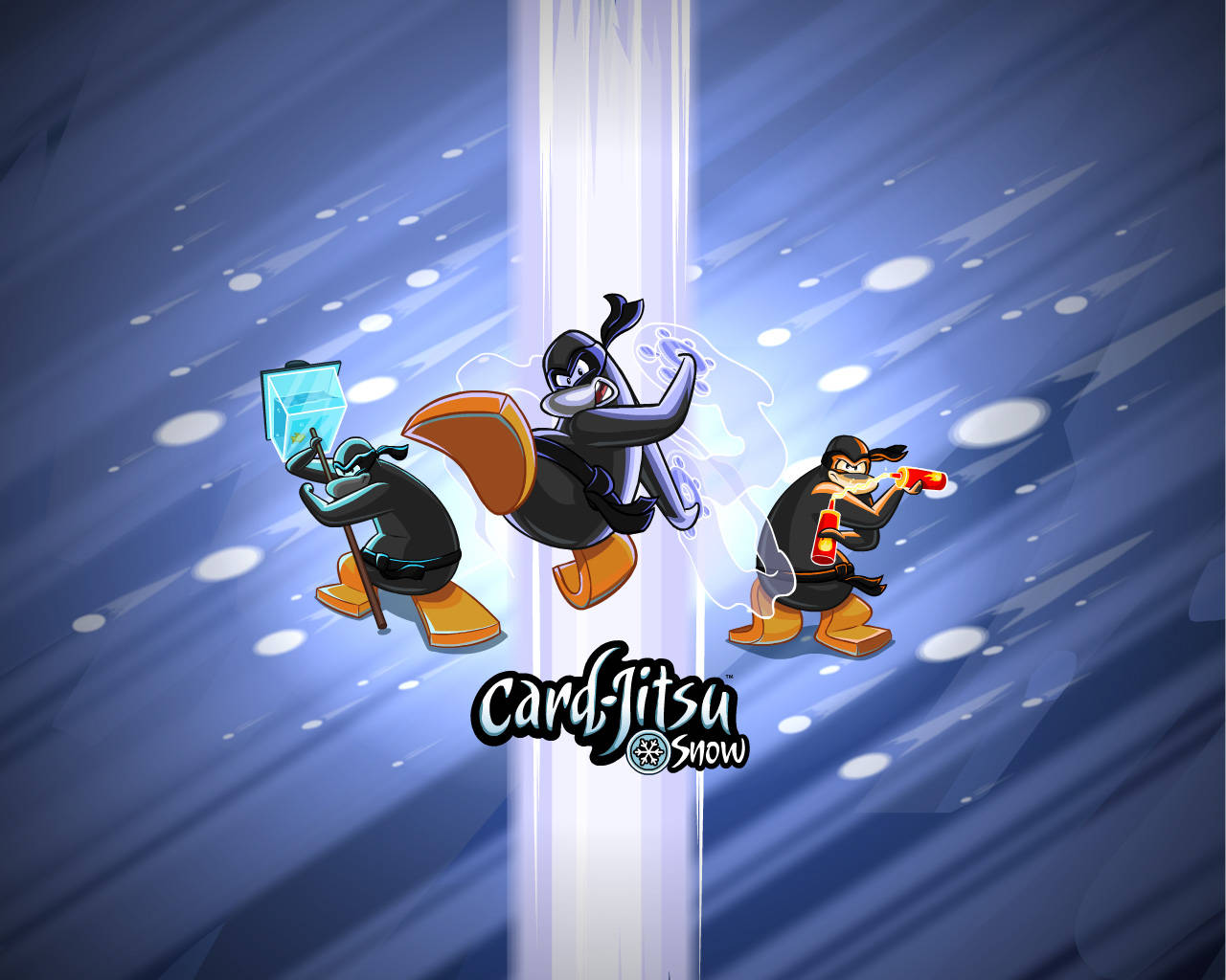 Club Penguin, ninja outfits, glowing cards, HD Desktop Wallpaper