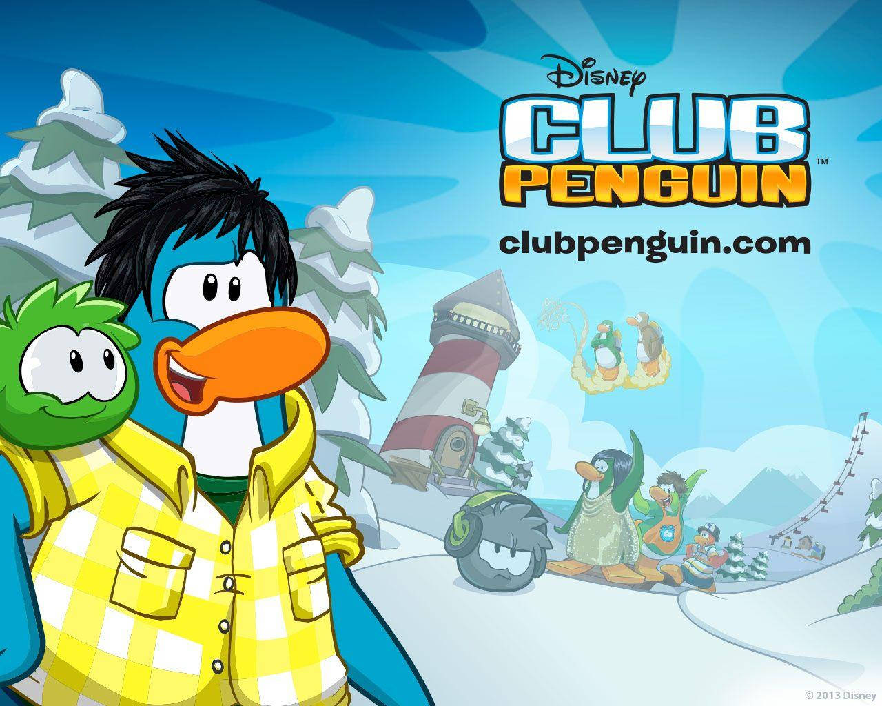 Club Penguin, winter landscape, snowy, HD Desktop Wallpaper