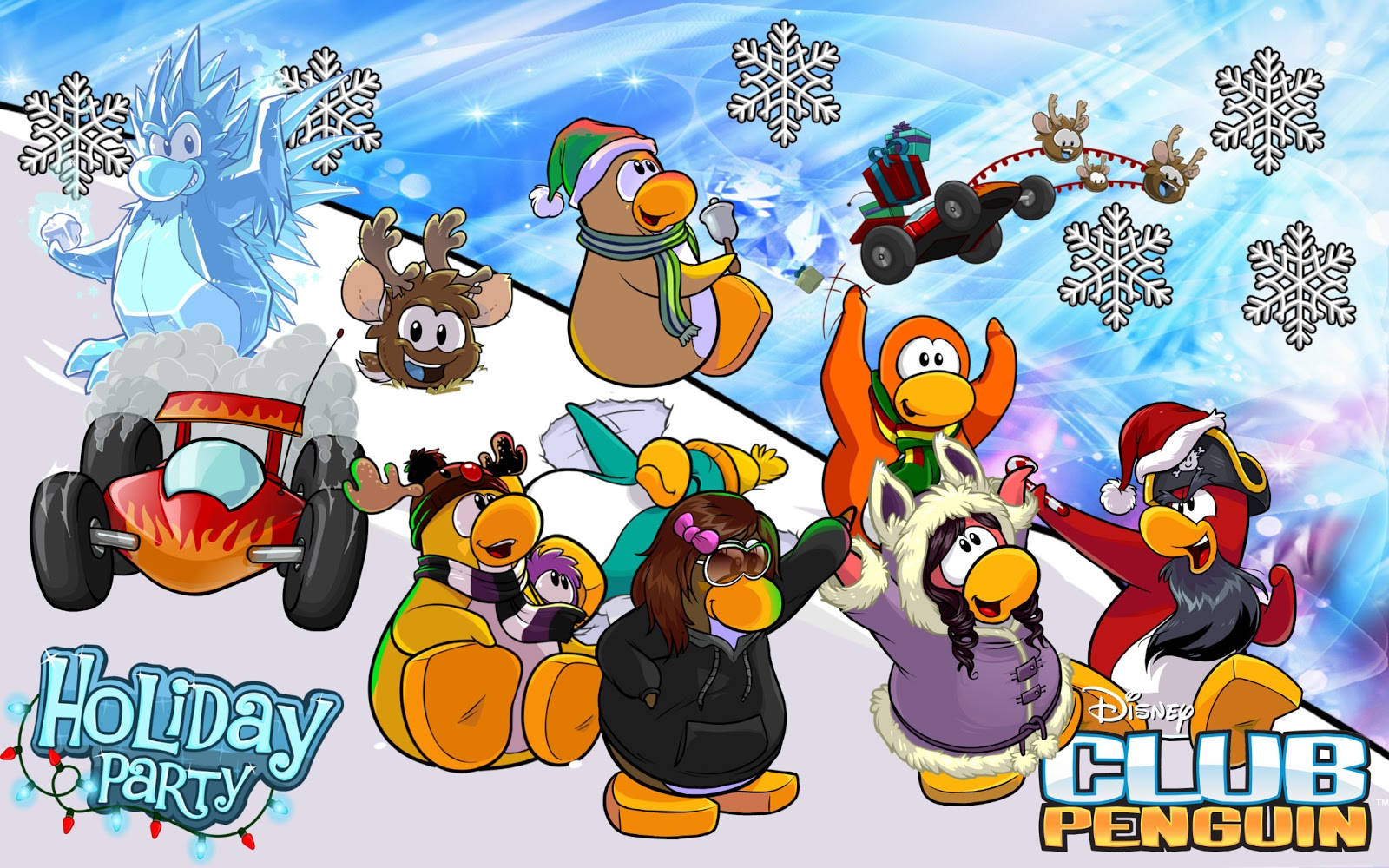 Club Penguin, Christmas Party Invitation, snowy holiday party, HD Desktop Wallpaper