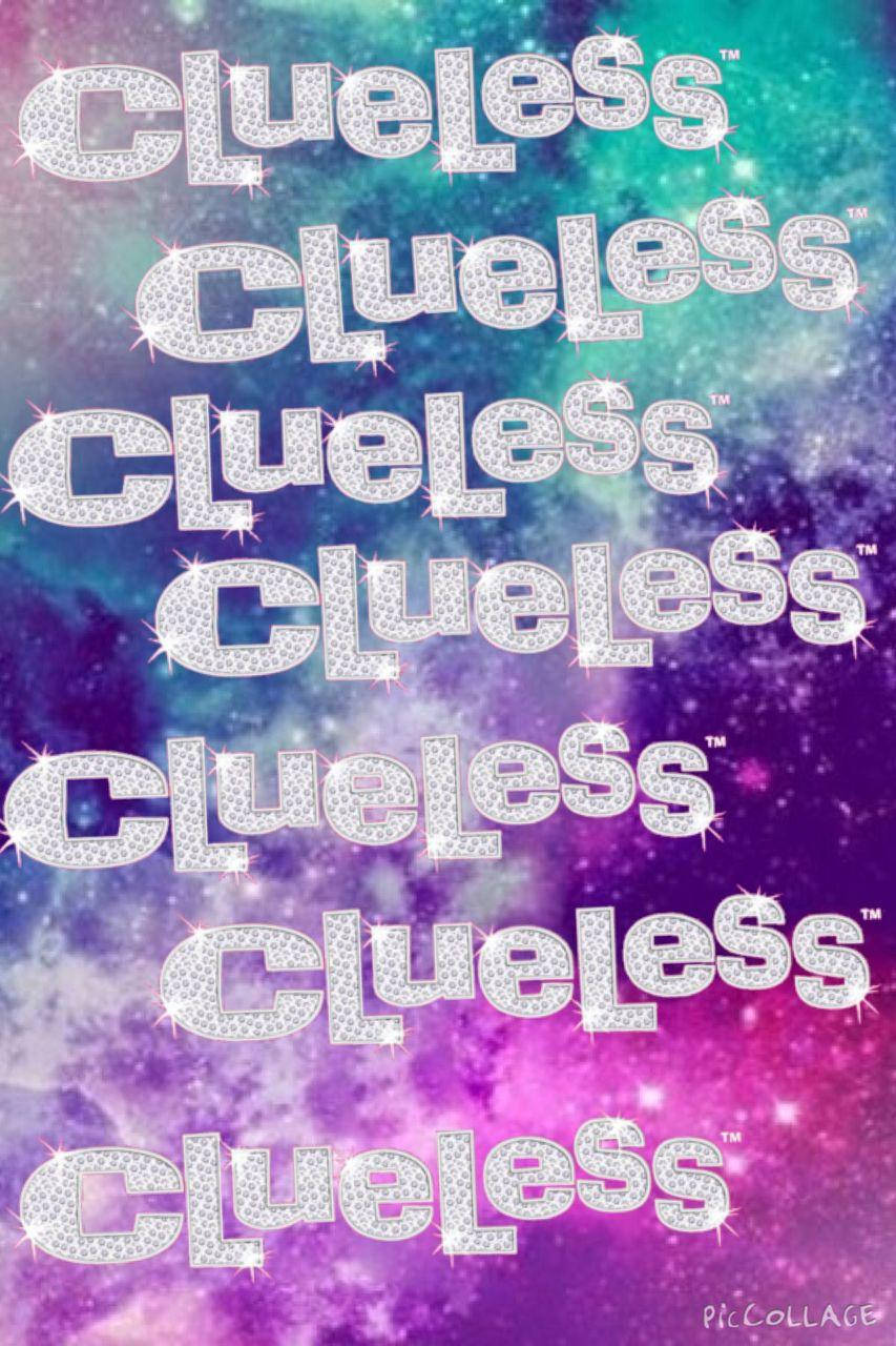 Clueless, glittery diamond font, vibrant cosmic galaxy background, HD Phone Wallpaper