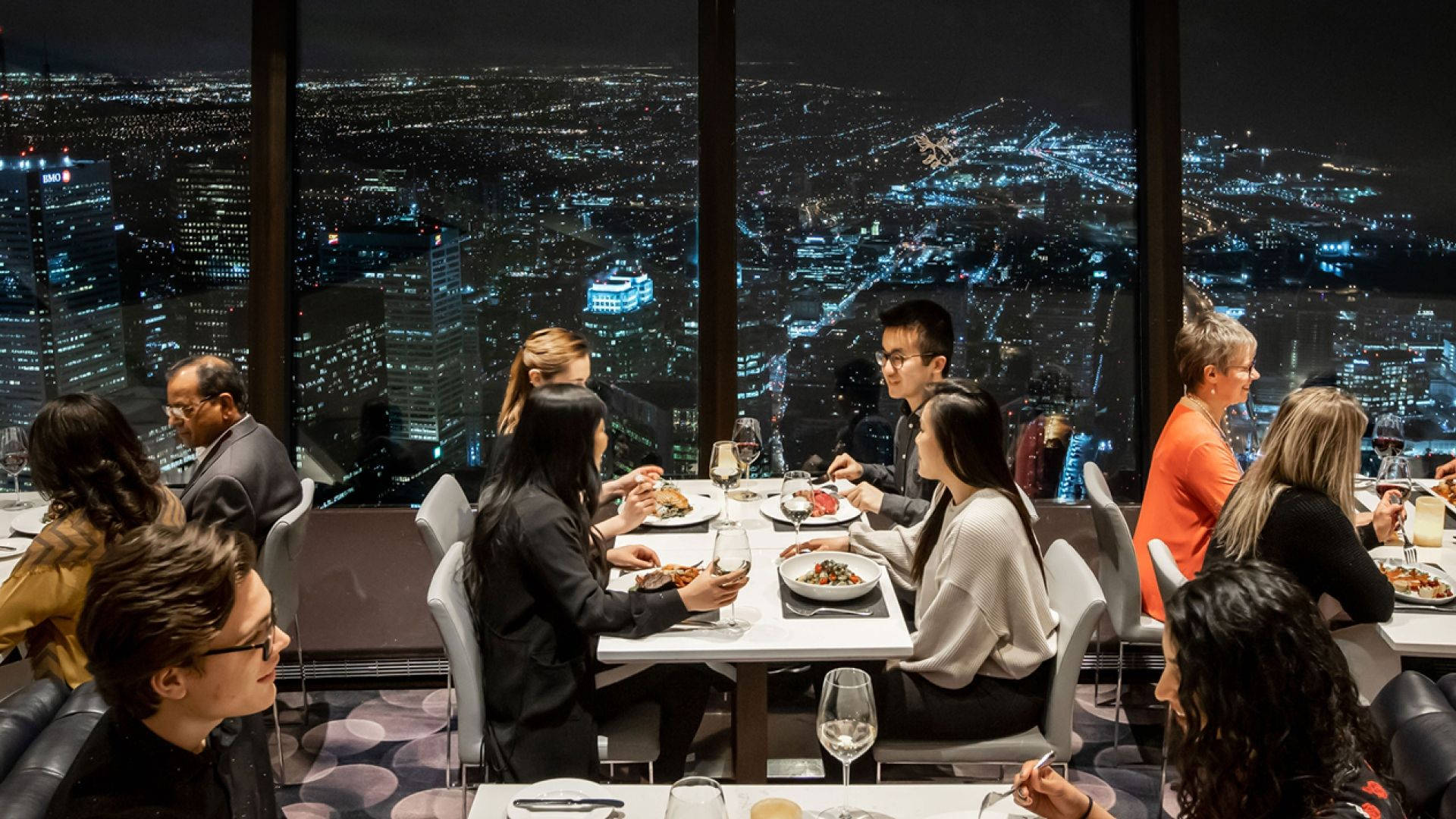 CN Tower, revolving restaurant, panoramic view, Full HD Desktop Wallpaper