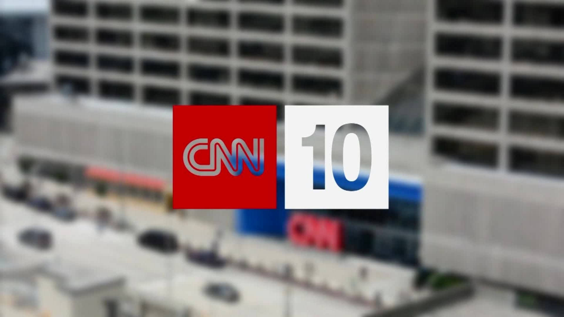 CNN 10, logo, blurred cityscape, Full HD Desktop Wallpaper