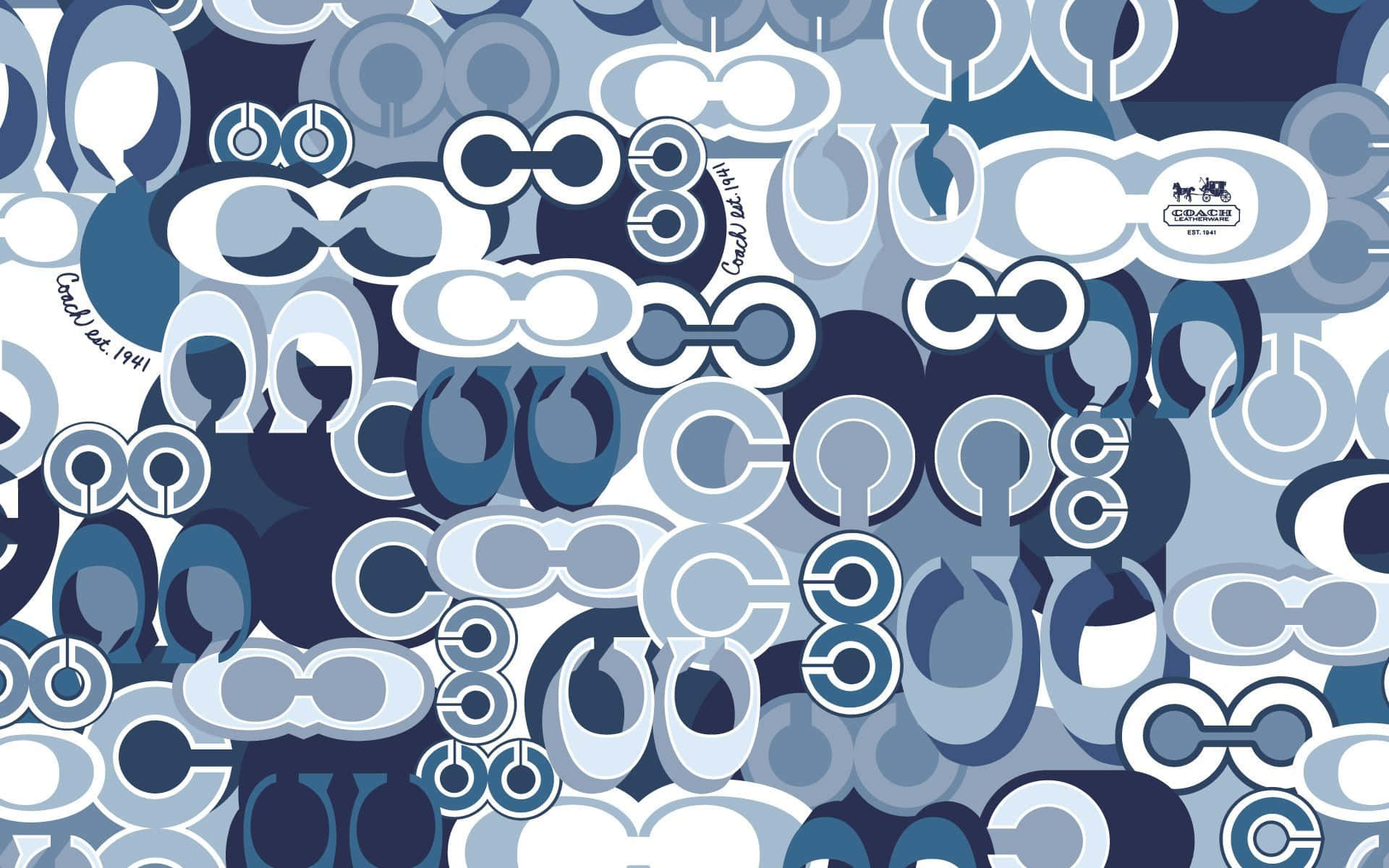 Coach Logo, blue, white, Full HD Desktop Wallpaper