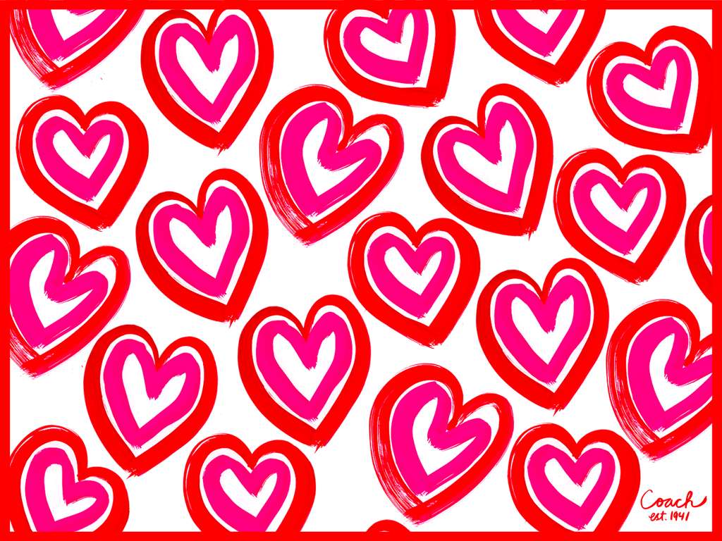 Coach Logo, red, pink, SD Desktop Wallpaper