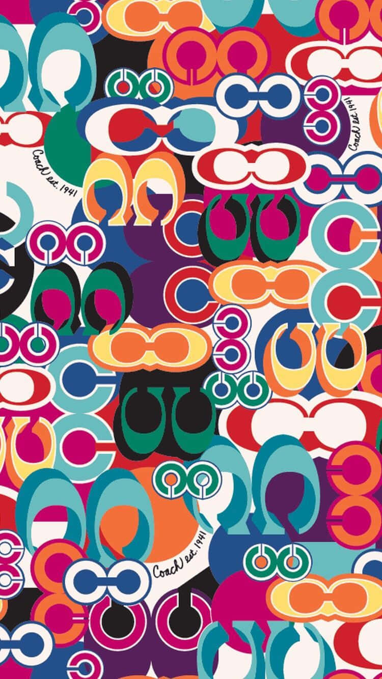 Coach Logo, C shapes, vibrant abstract pattern, HD Phone Wallpaper