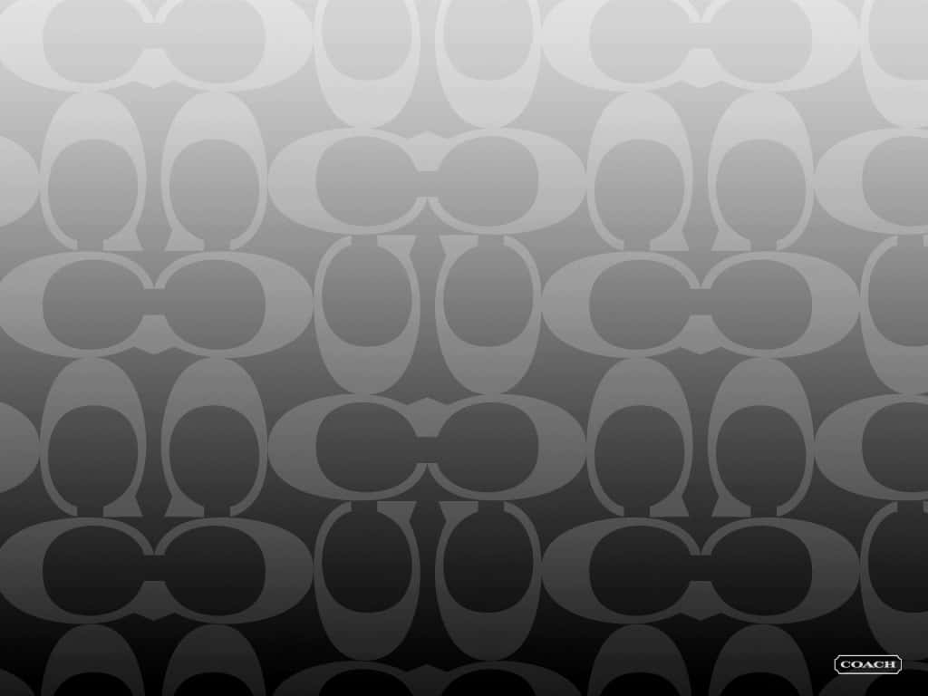Coach Logo, monochrome gradient, repeating Coach logo motifs, SD Desktop Wallpaper