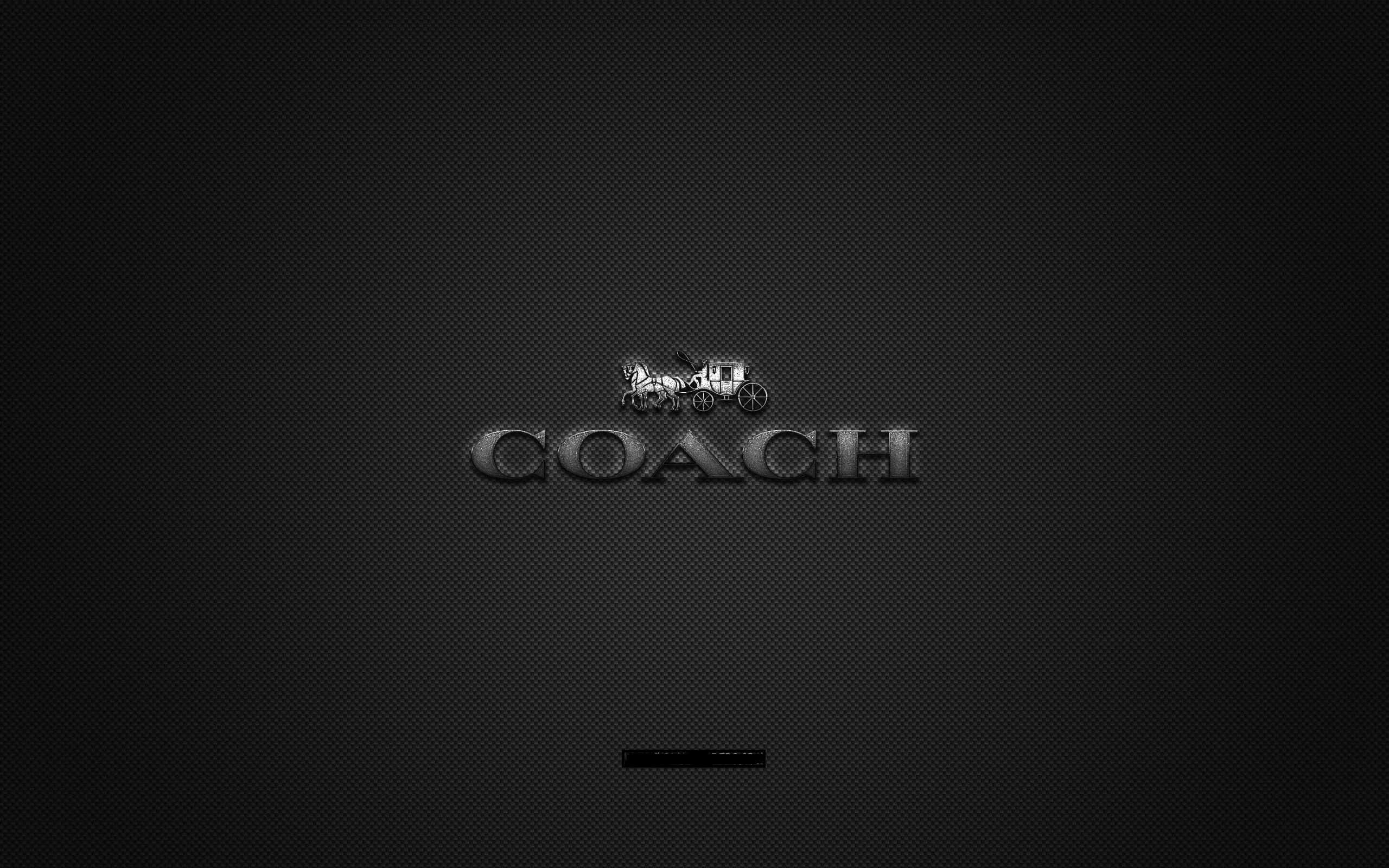 Coach Logo, carriage emblem, metallic, 2K Desktop Wallpaper