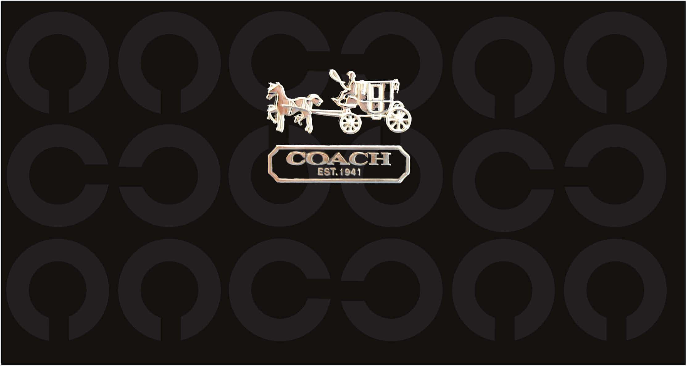 Coach logo, horse-drawn carriage, black background, Full HD Desktop Wallpaper