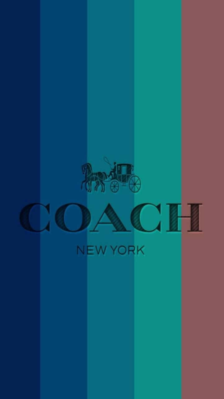 Coach logo, horse carriage emblem, blue teal, HD Phone Wallpaper