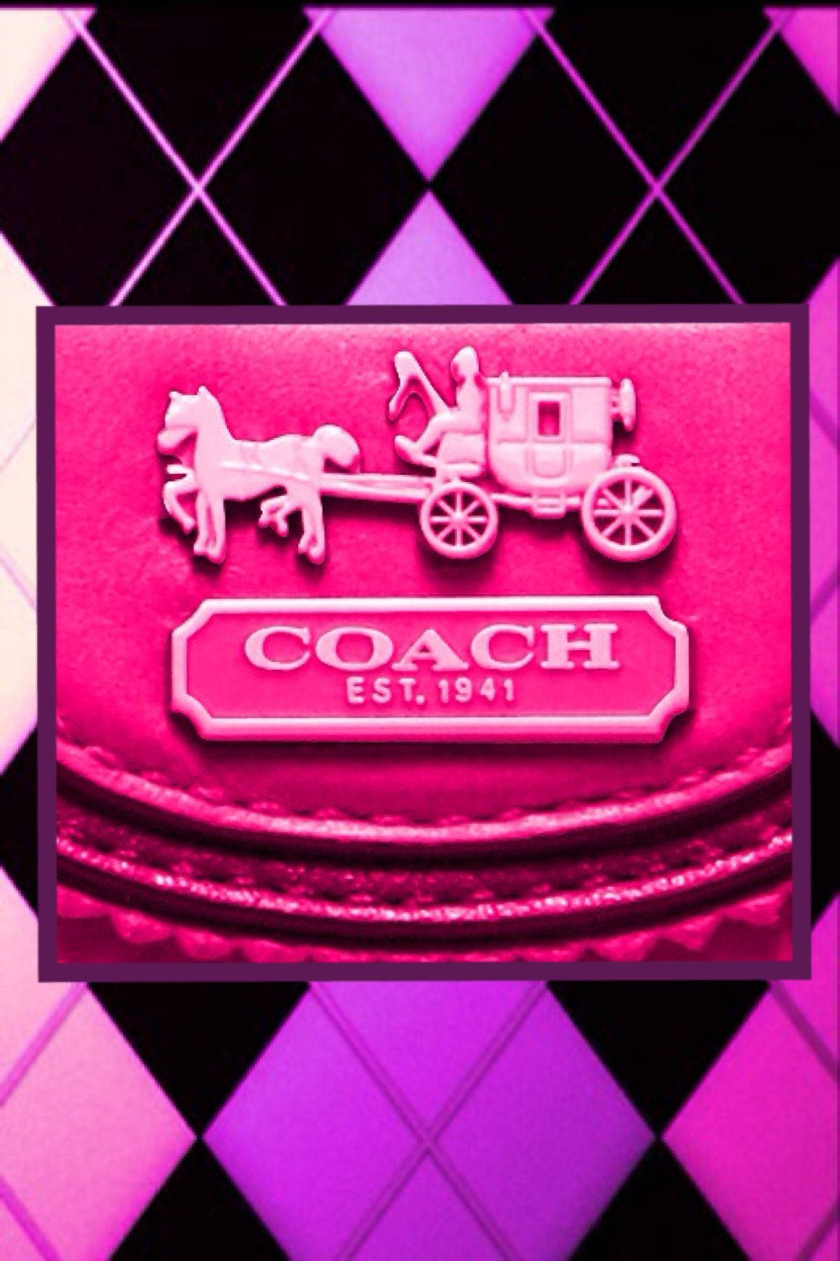 Coach logo, horse and carriage emblem, textured leather, HD Phone Wallpaper