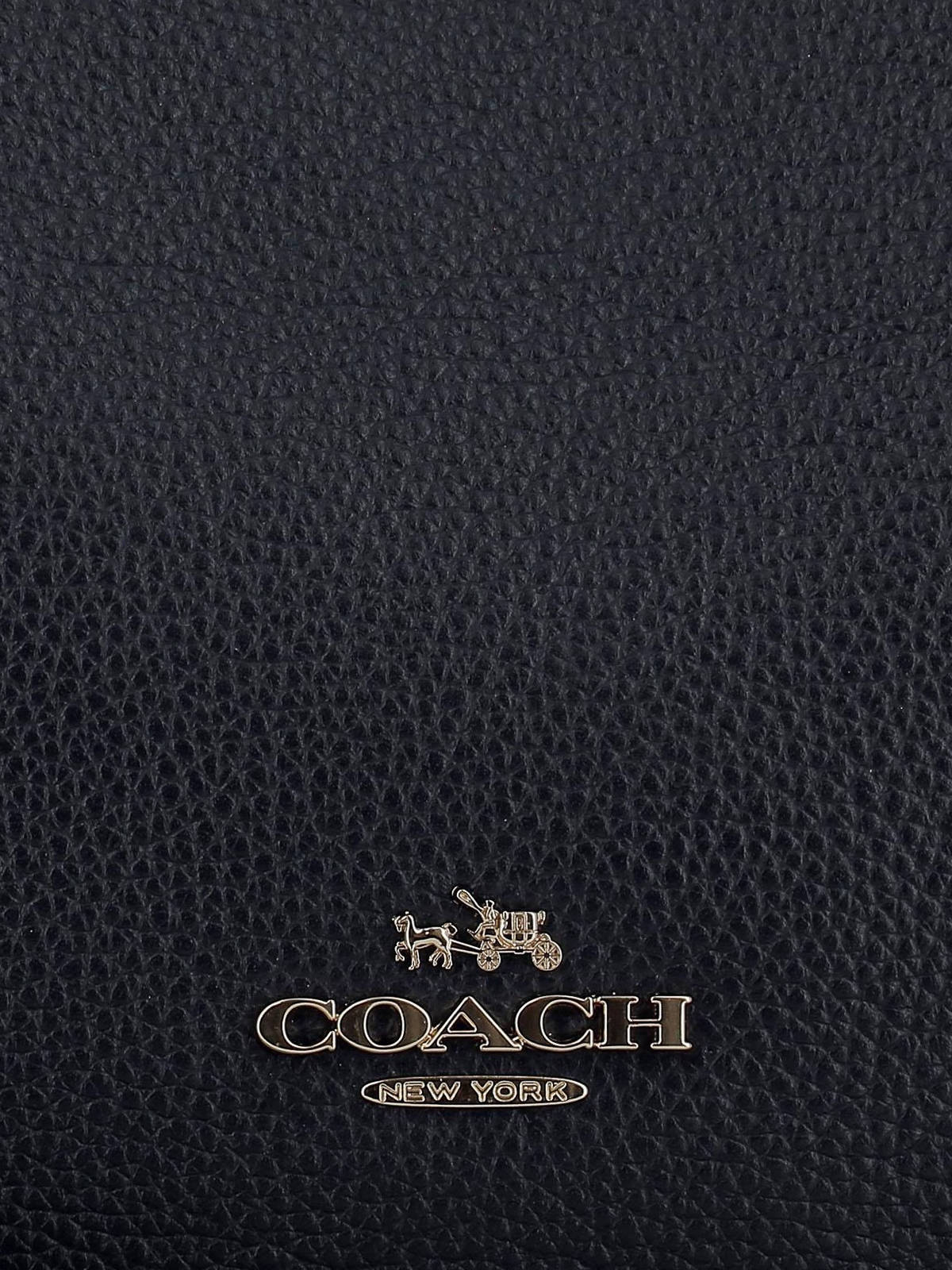 Coach, black textured leather, gold-tone logo, HD Phone Wallpaper