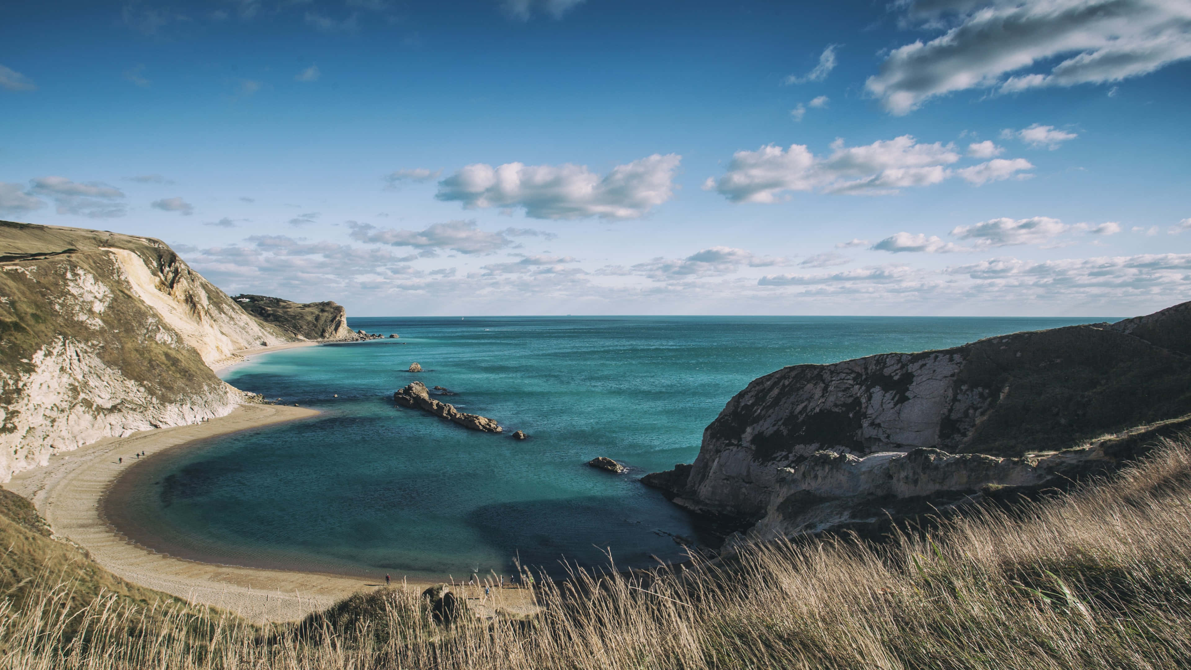 limestone arch, coast, turquoise waters, 4K Desktop Wallpaper