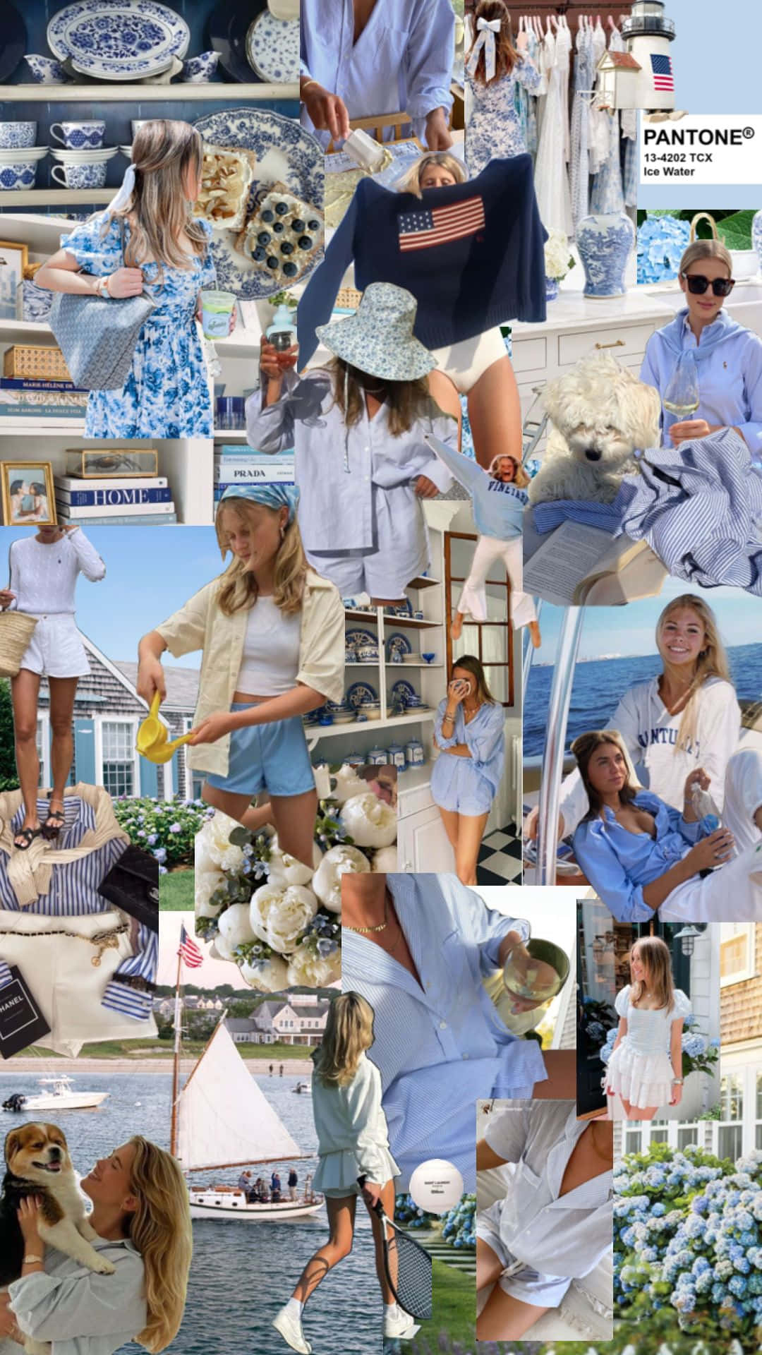 Coastal Granddaughter, blue and white striped outfits, seaside moments, Full HD Phone Wallpaper