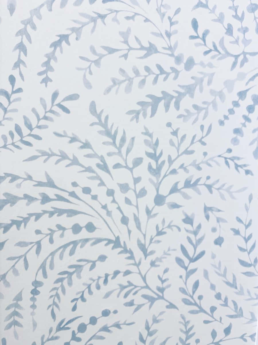Coastal Granddaughter, blue botanical branches, berries, SD Phone Wallpaper