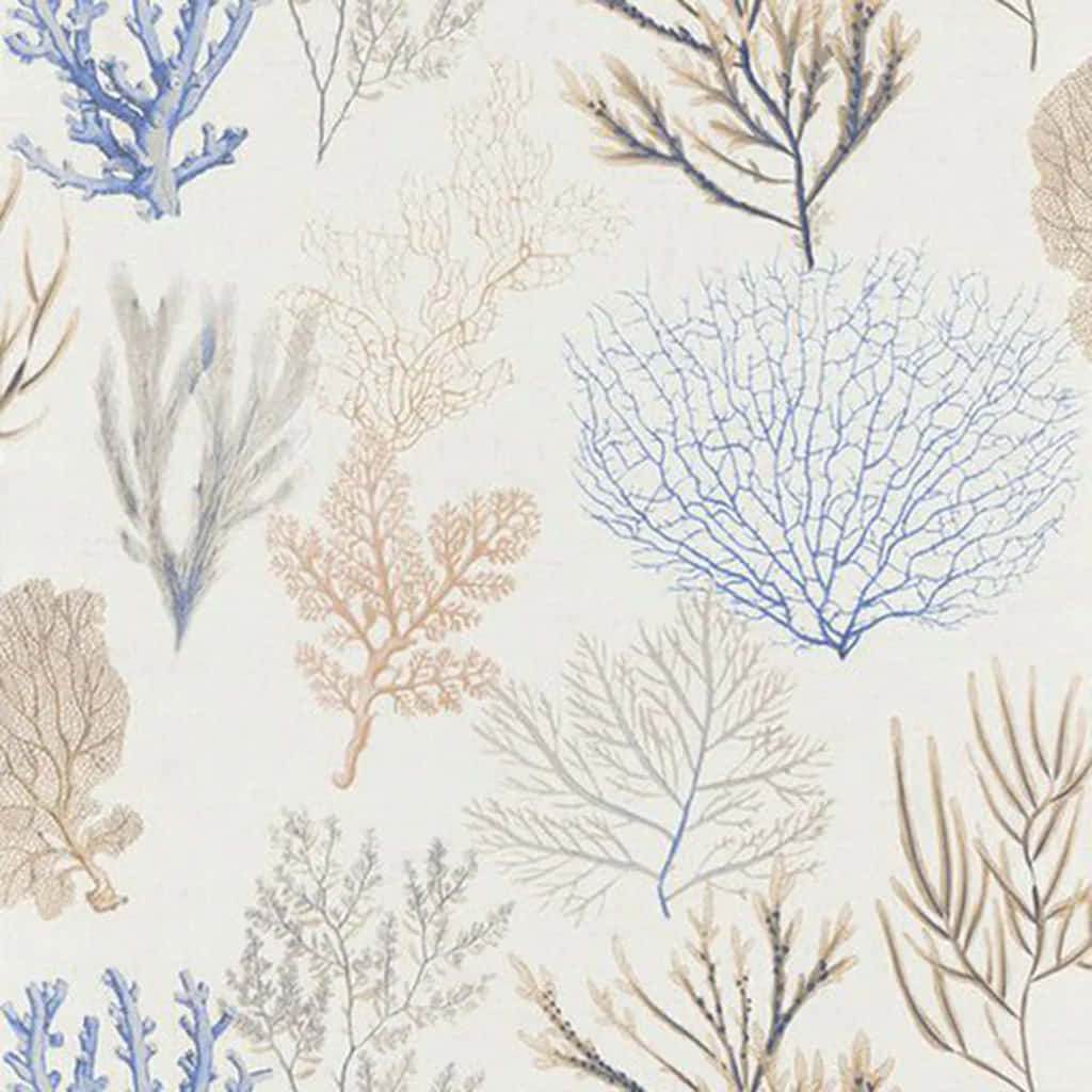 Coastal Granddaughter, seaweed pattern, coral, SD Desktop Wallpaper