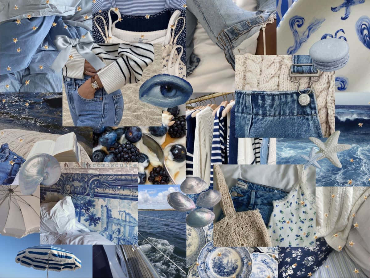 Coastal Granddaughter, blue, white, SD Desktop Wallpaper