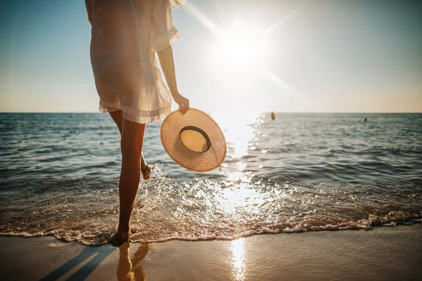 Coastal Granddaughter, beach walk, sunset, HD Desktop Wallpaper