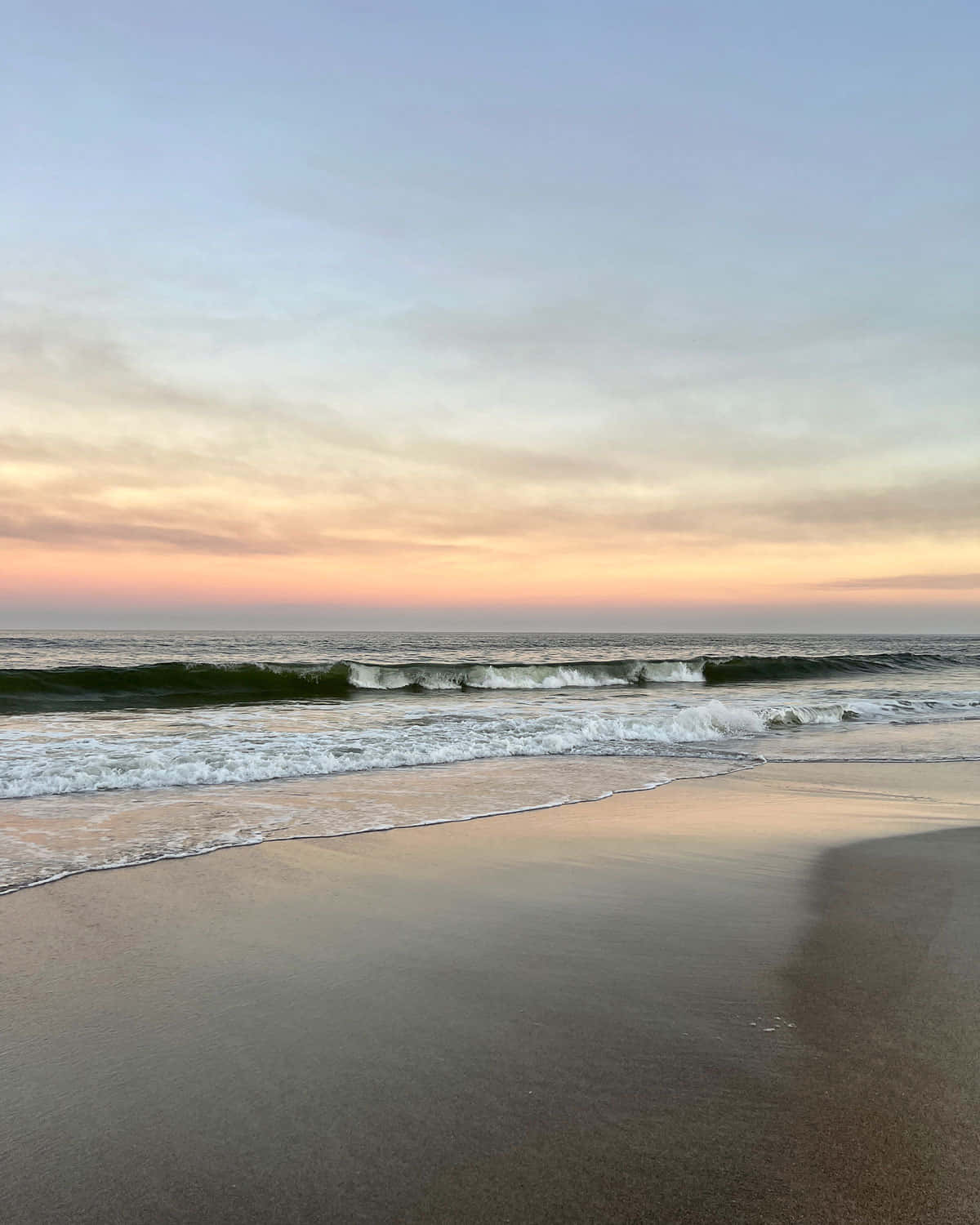 serene beach sunset, pastel sunset sky, gentle clouds, HD Phone Wallpaper
